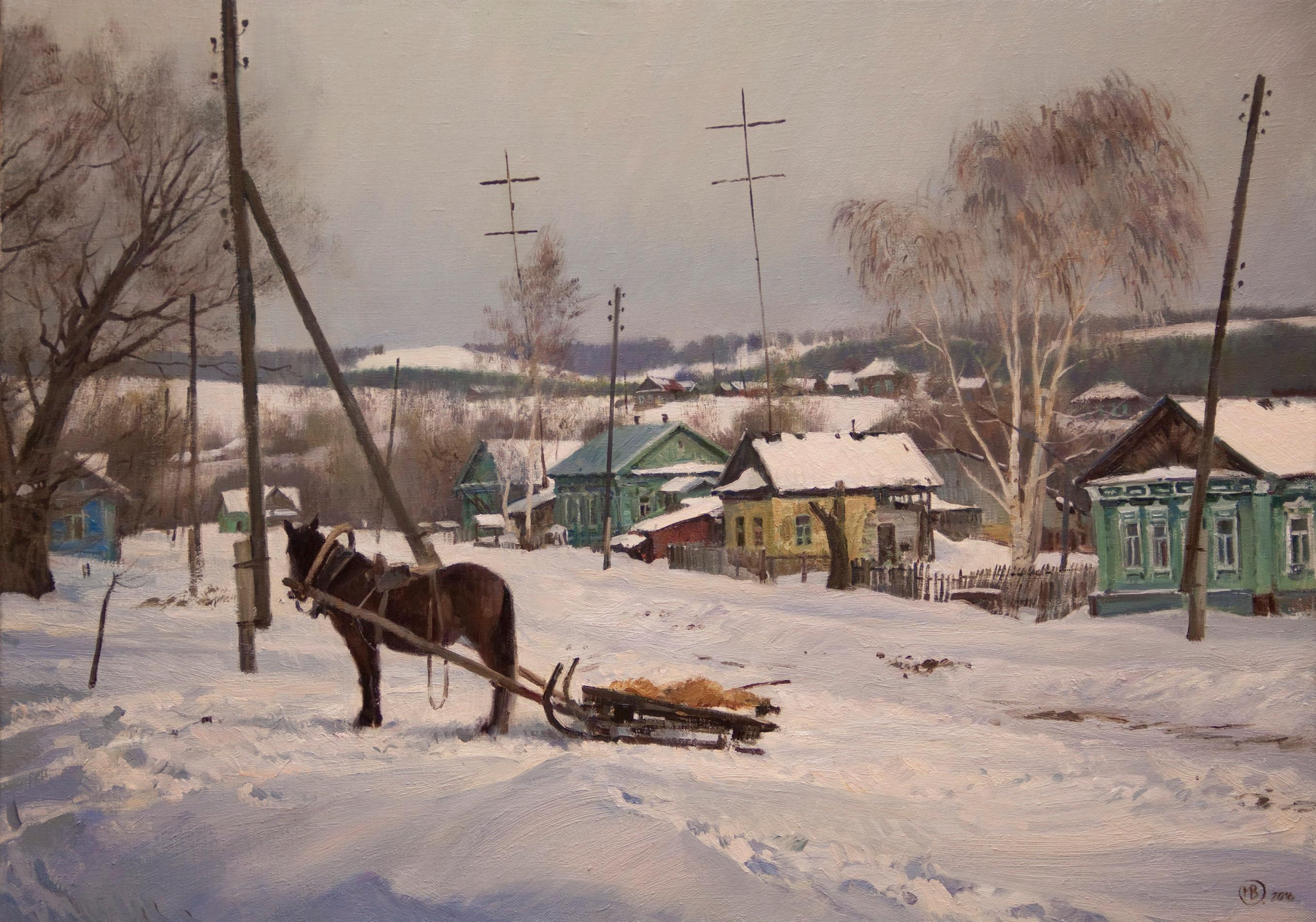Winter in Kazanle . Original modern art painting
