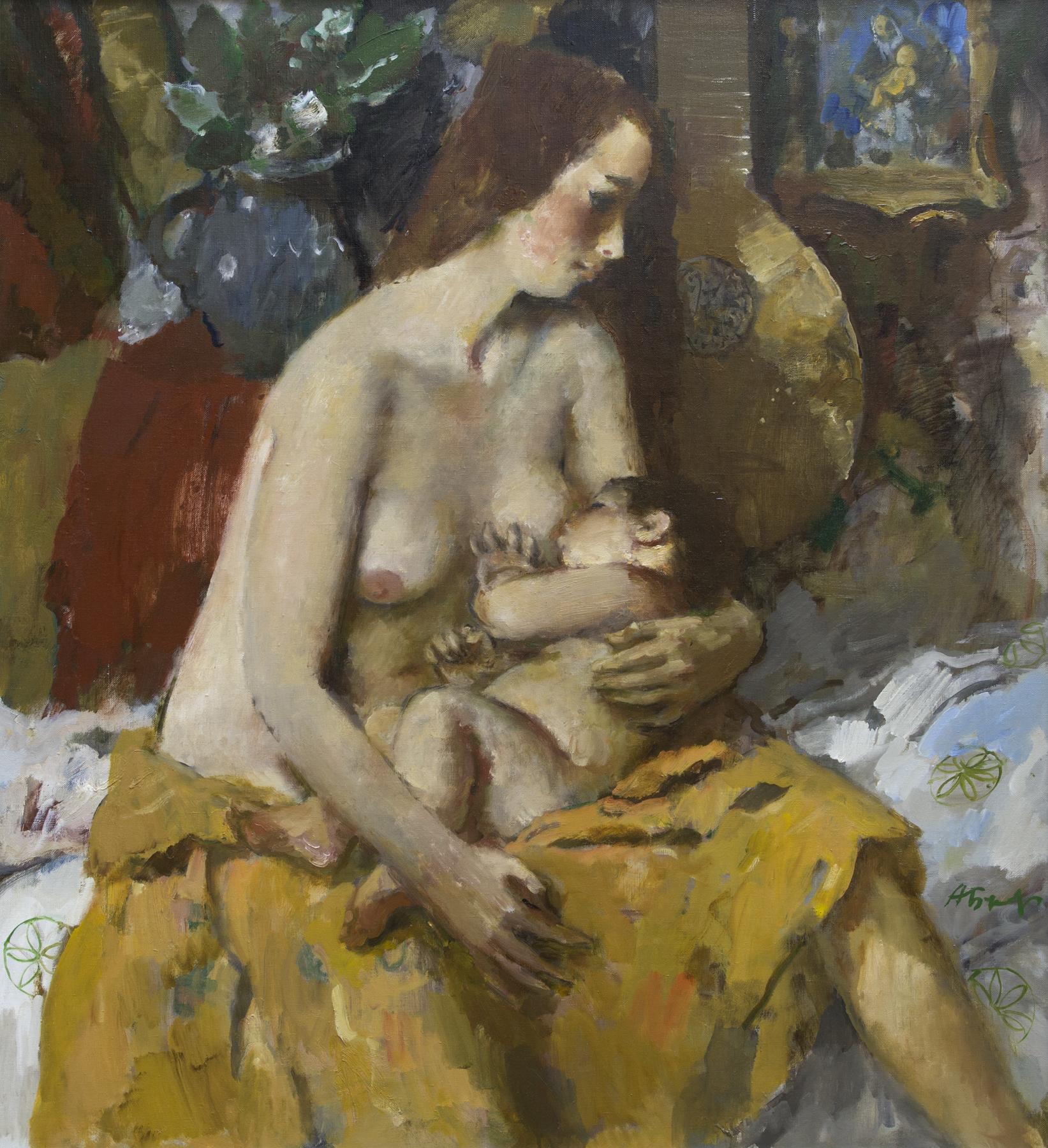 Maternity. Original modern art painting