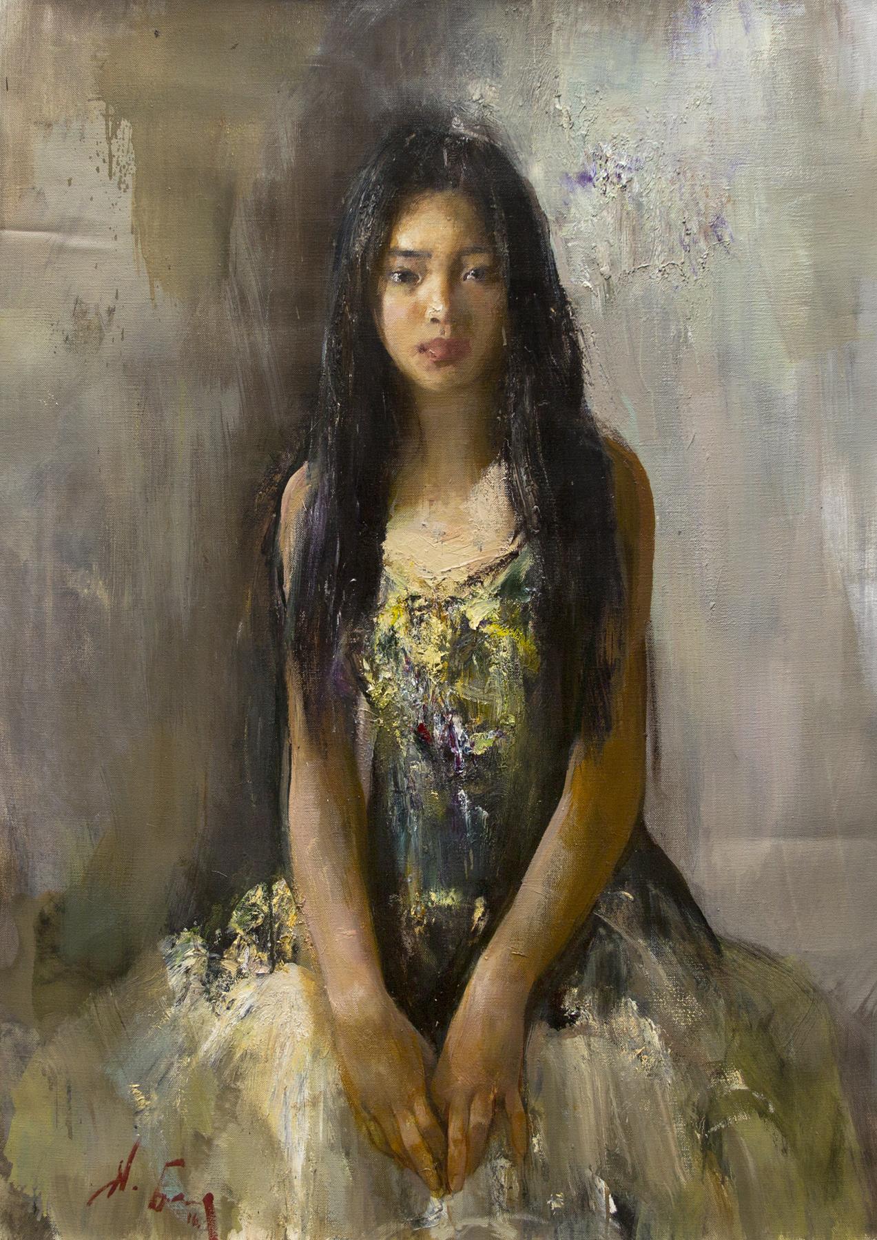 Chinese girl. Original modern art painting