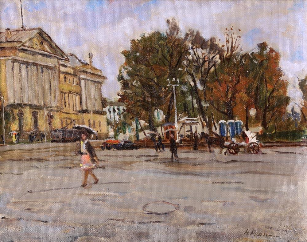 Palace square. Saint-Petersburg. Original modern art painting