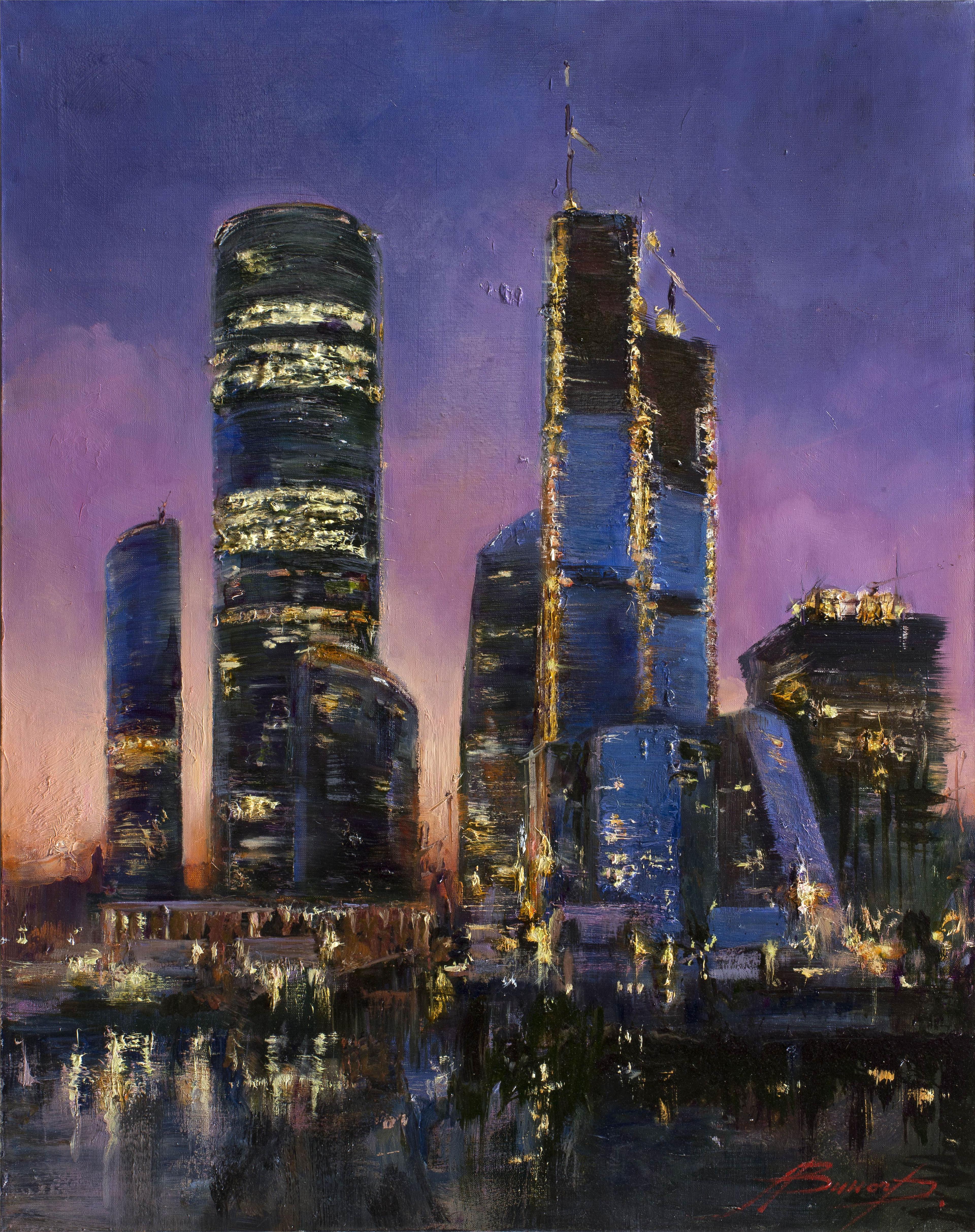 Москва-Сити. Original modern art painting