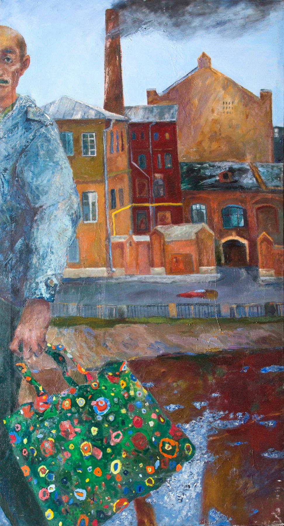 Spring on Obvodny canal. Original modern art painting