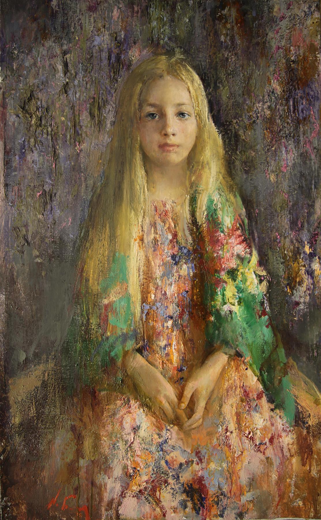 маленькая девочка в Шали. Original modern art painting
