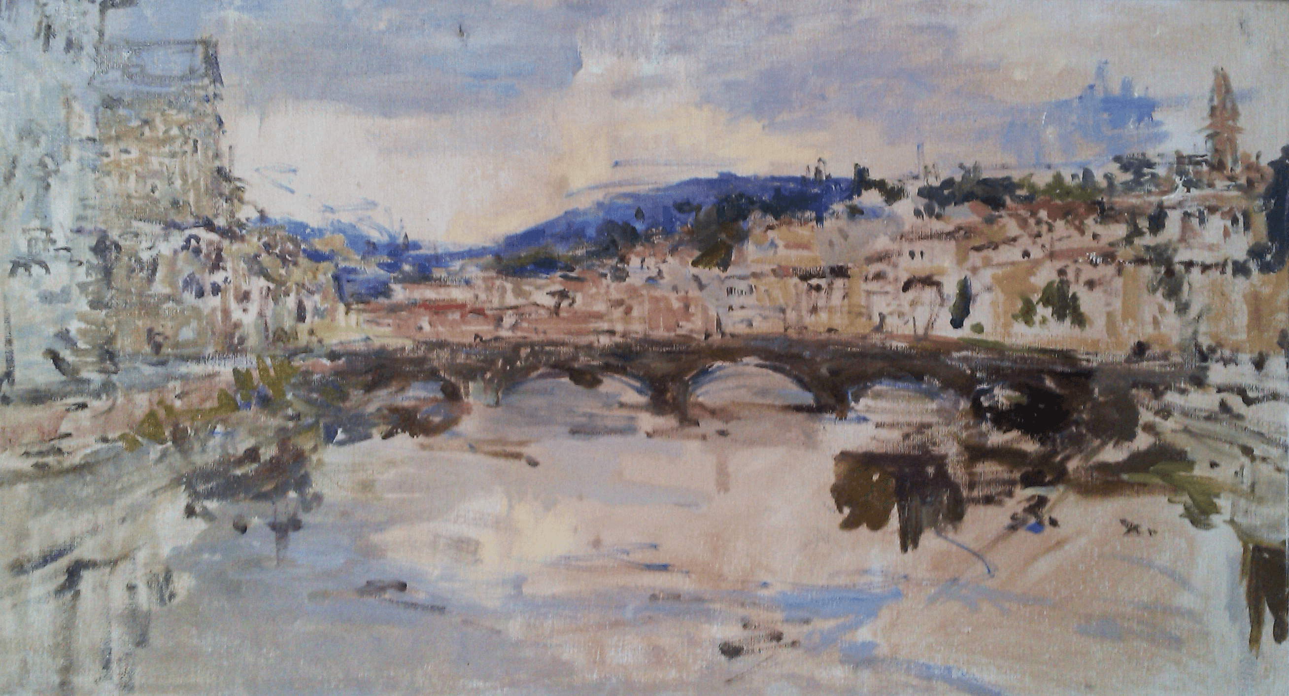 Ponte vecchio. Original modern art painting