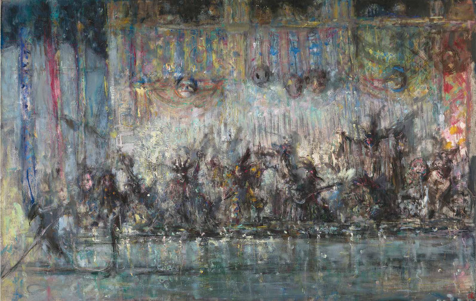 Night of Fools. Carnival in Venice, 2006. Original modern art painting