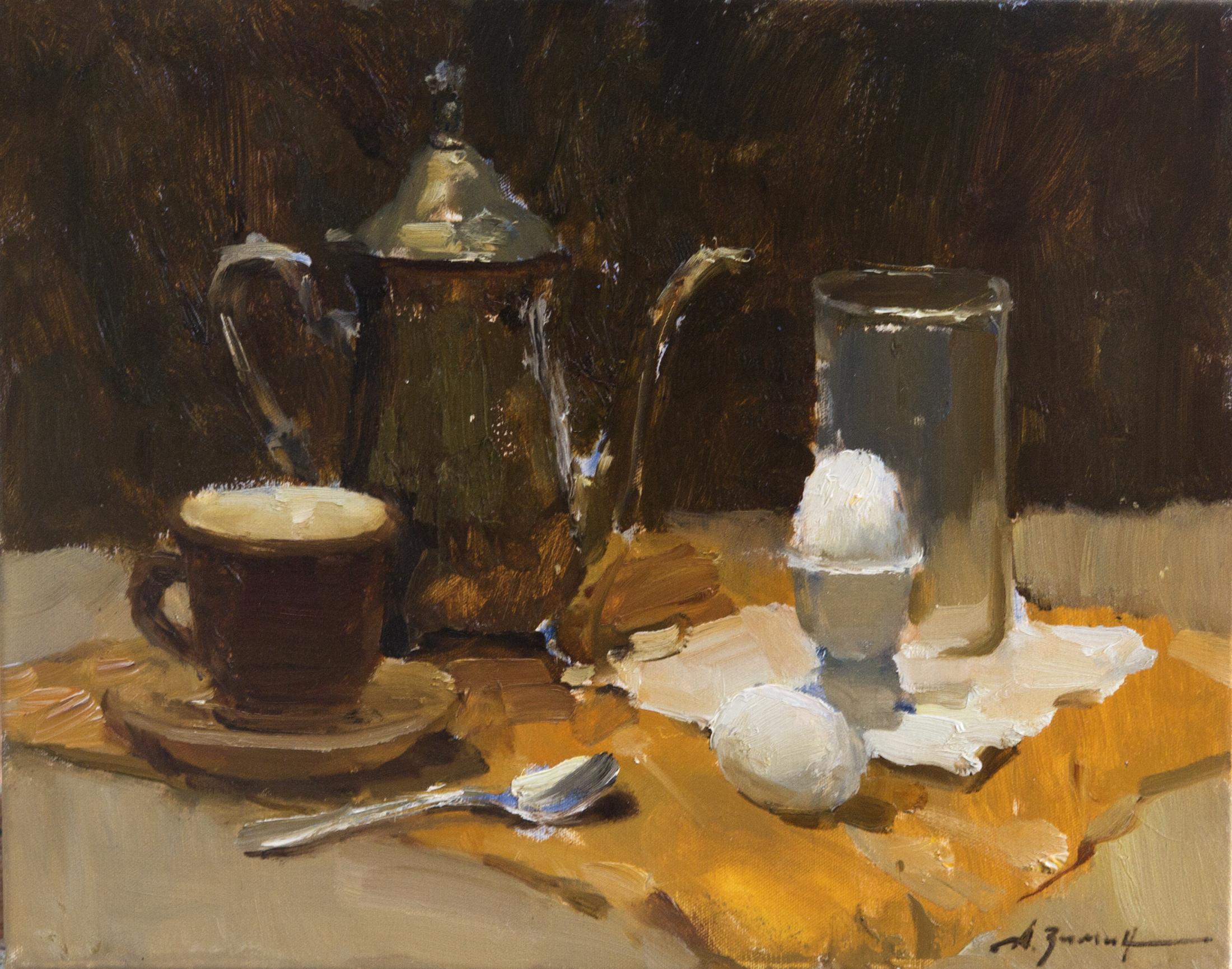 Breakfast. Original modern art painting