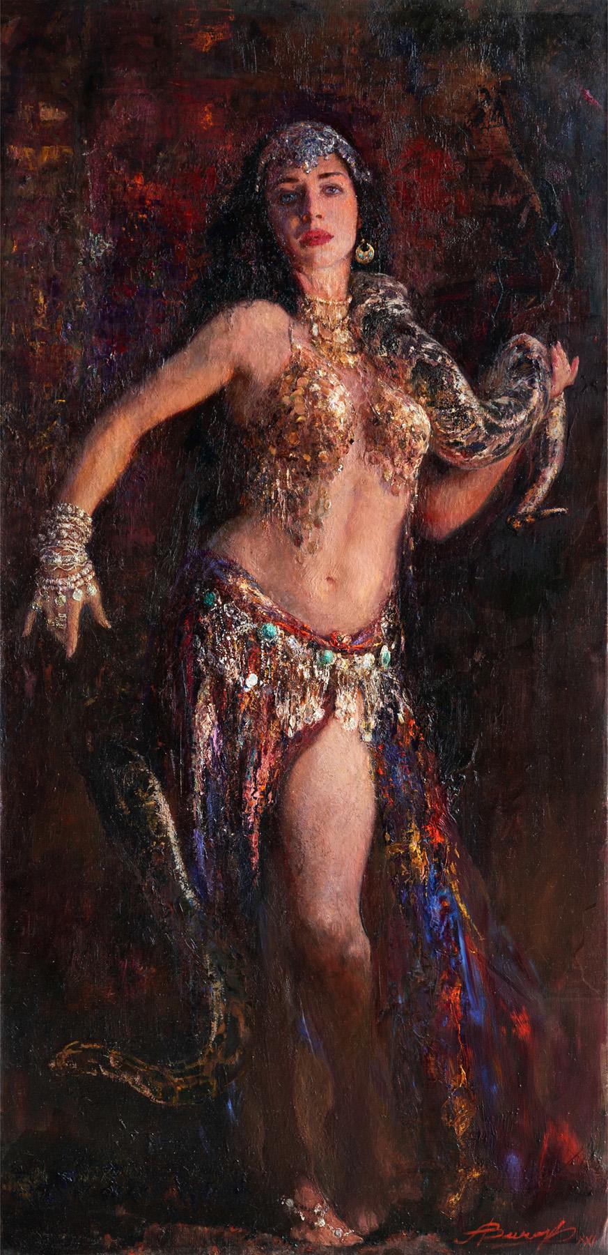 Dance with python. Original modern art painting