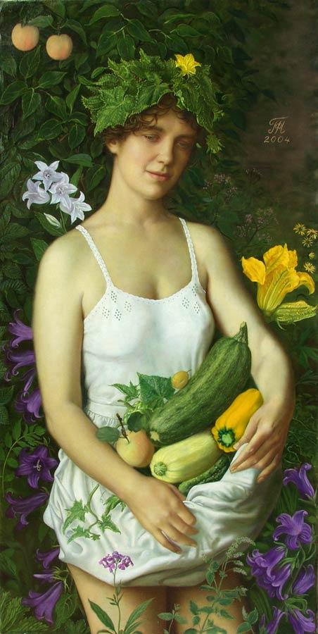 Harvesting. Original modern art painting