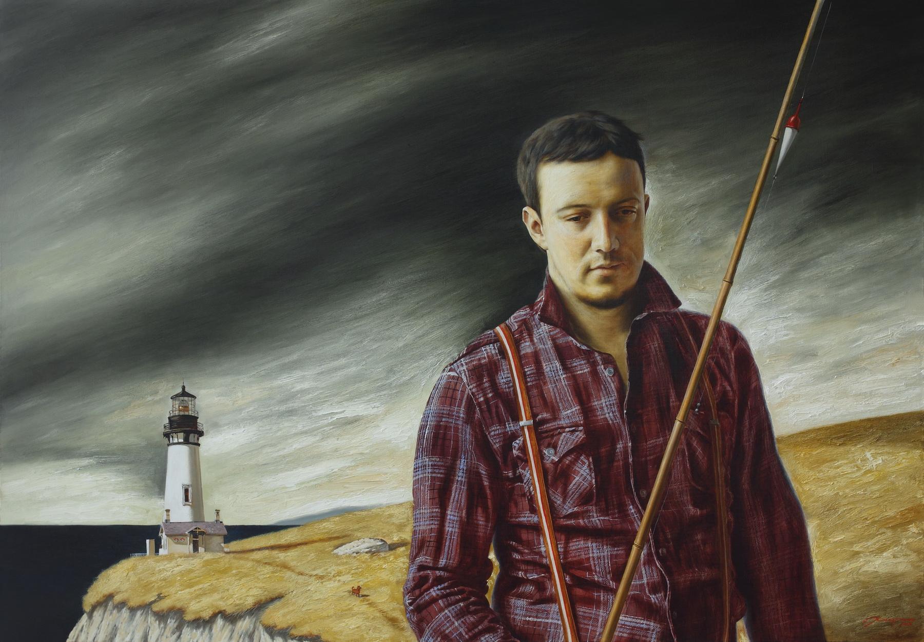 Fisherman. Original modern art painting