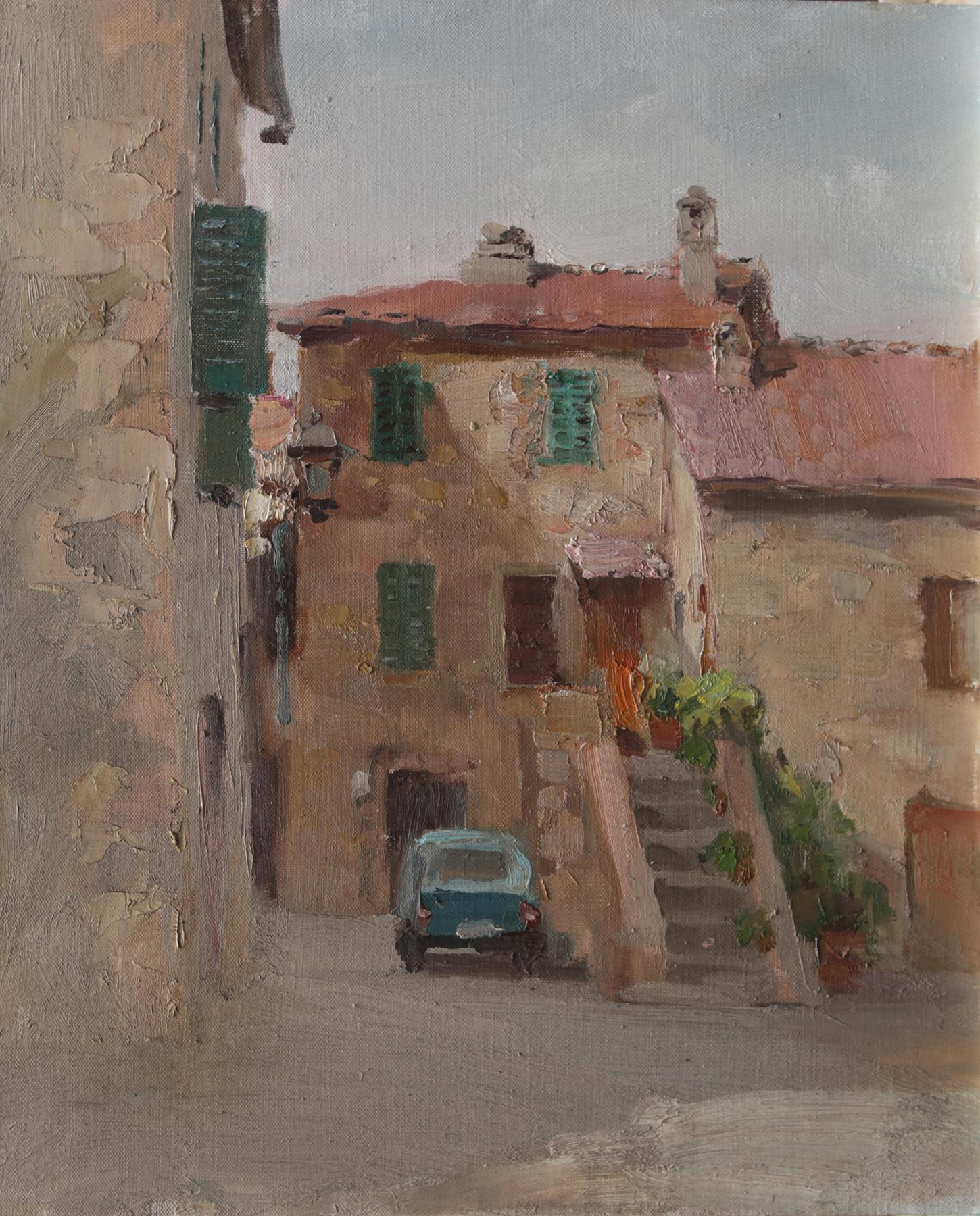 Old town. Original modern art painting