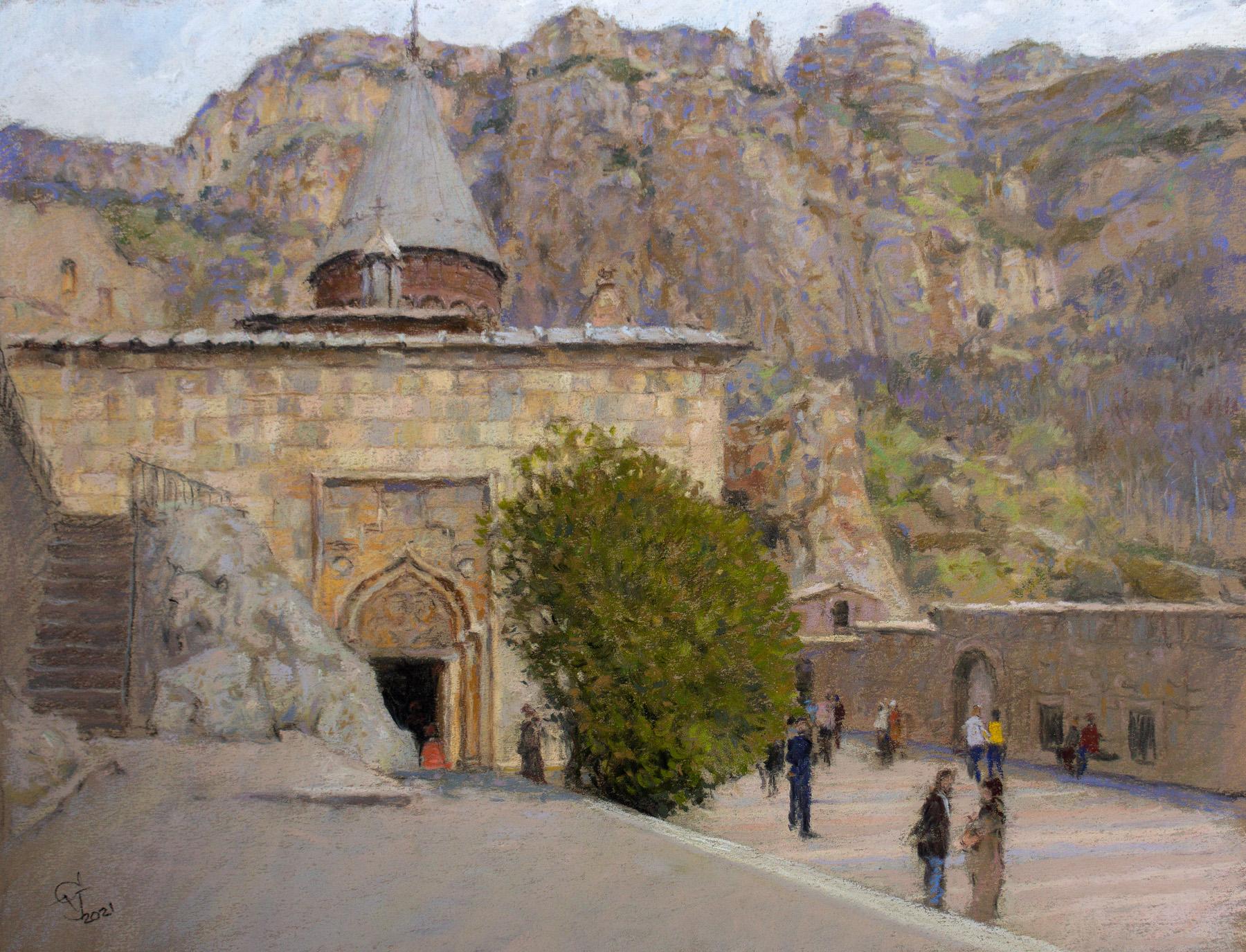 Гегард. Пещерный монастырь. Армения. Original modern art painting
