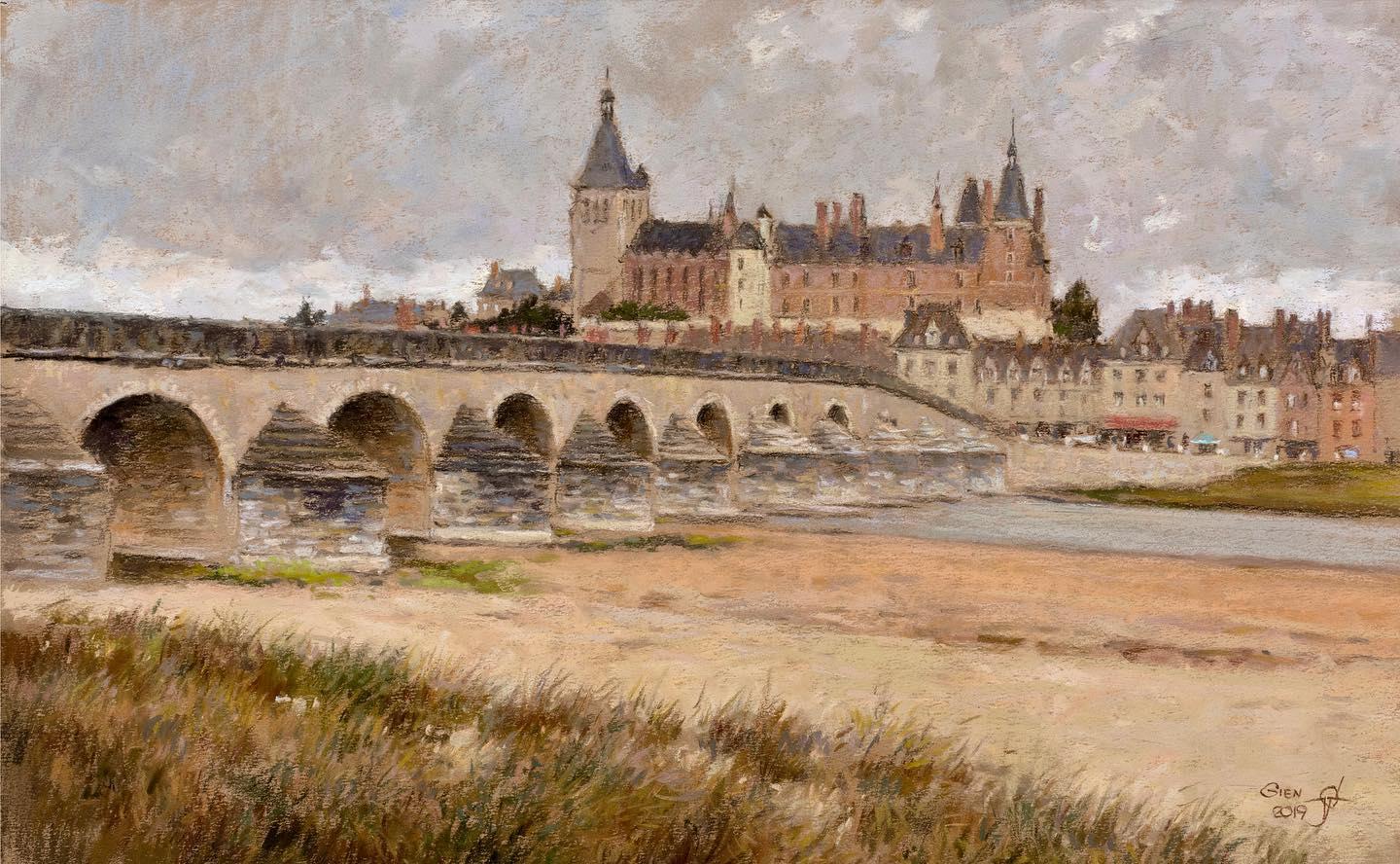 Gien Castel - Loire Valley. Original modern art painting
