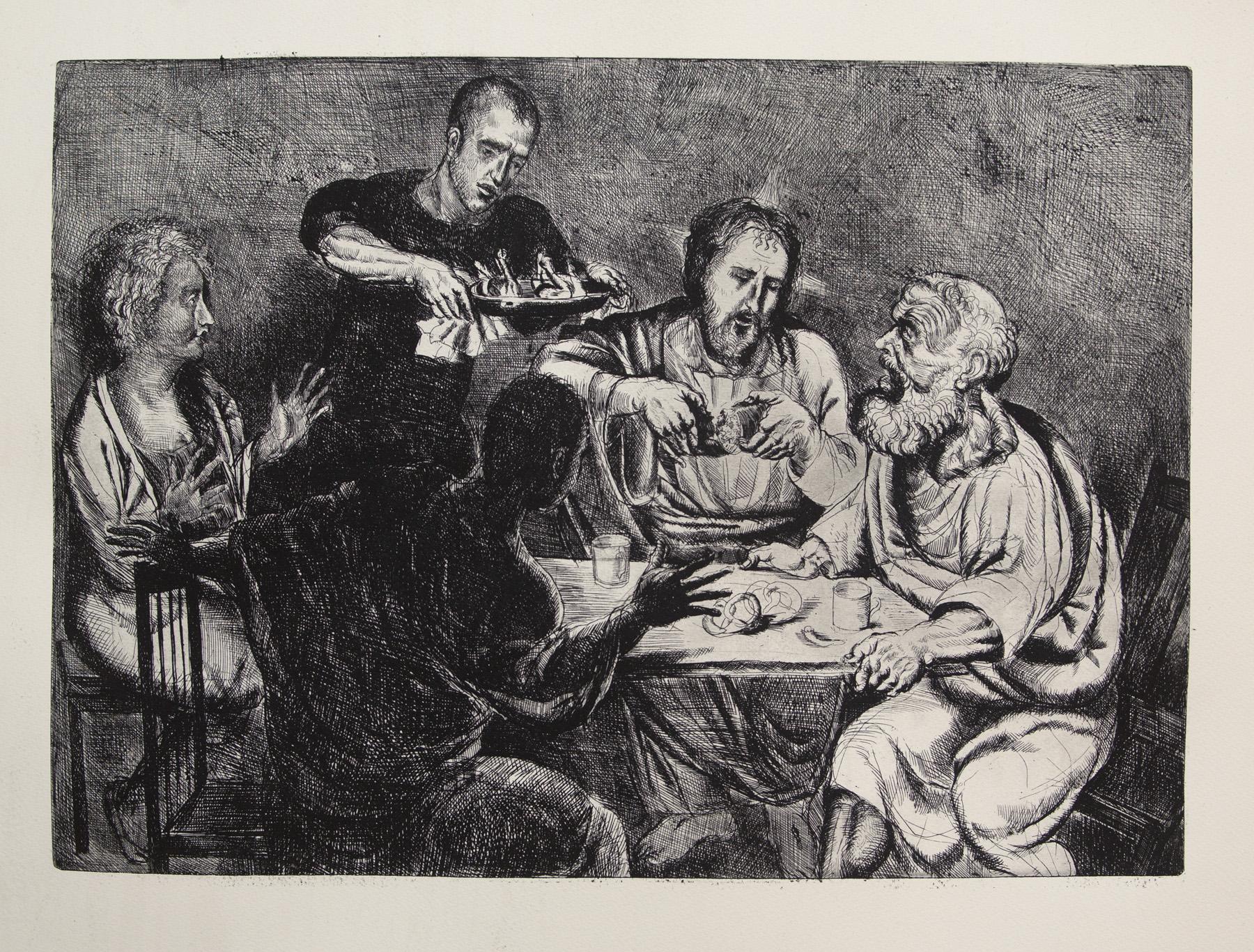 Supper at Emmaus. Original modern art painting