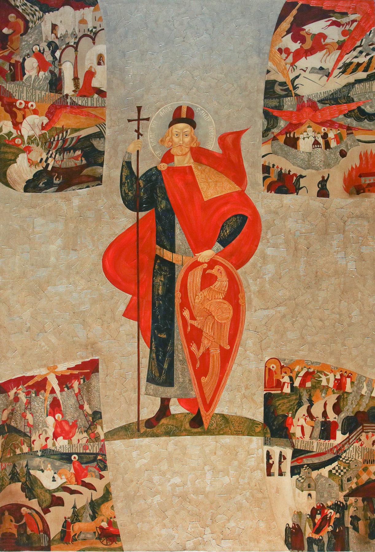 St. Alexander Nevsky. Original modern art painting