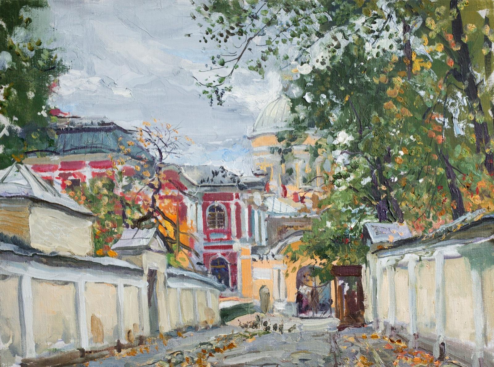 St. Alexander Nevsky monastery. Original modern art painting