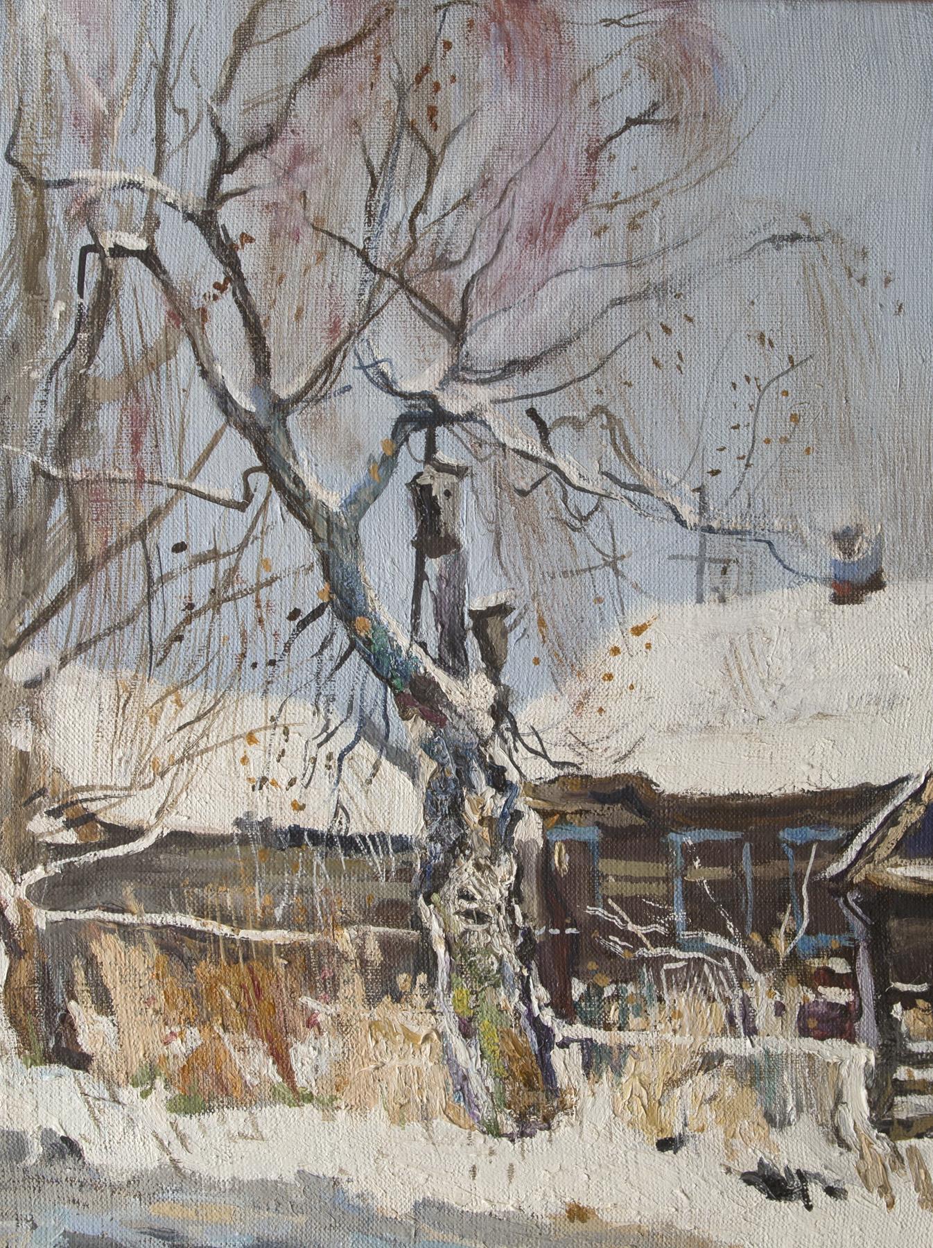 Old birch. Original modern art painting