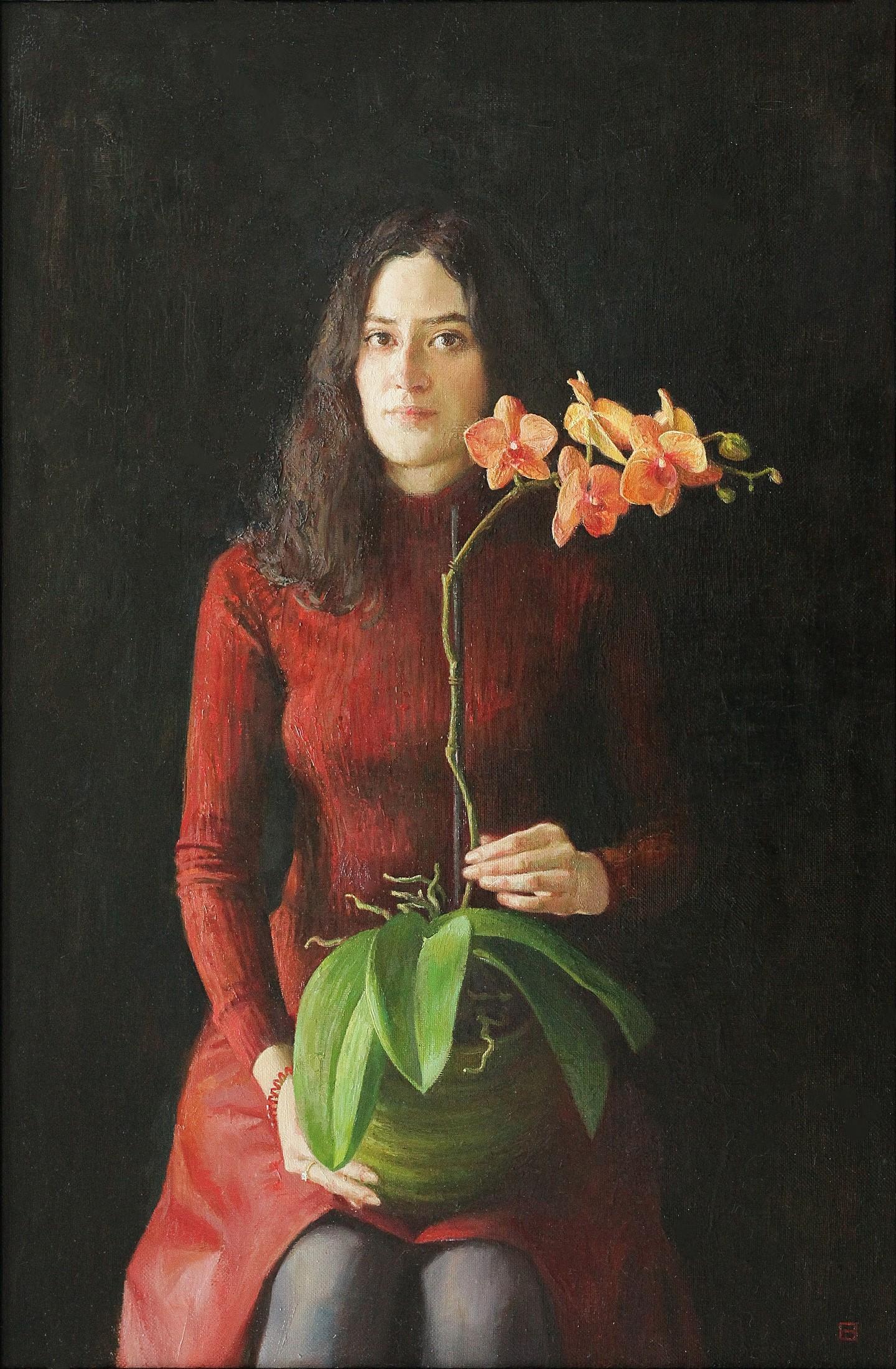 Орхидея. Портрет Марии Цымбал. Original modern art painting