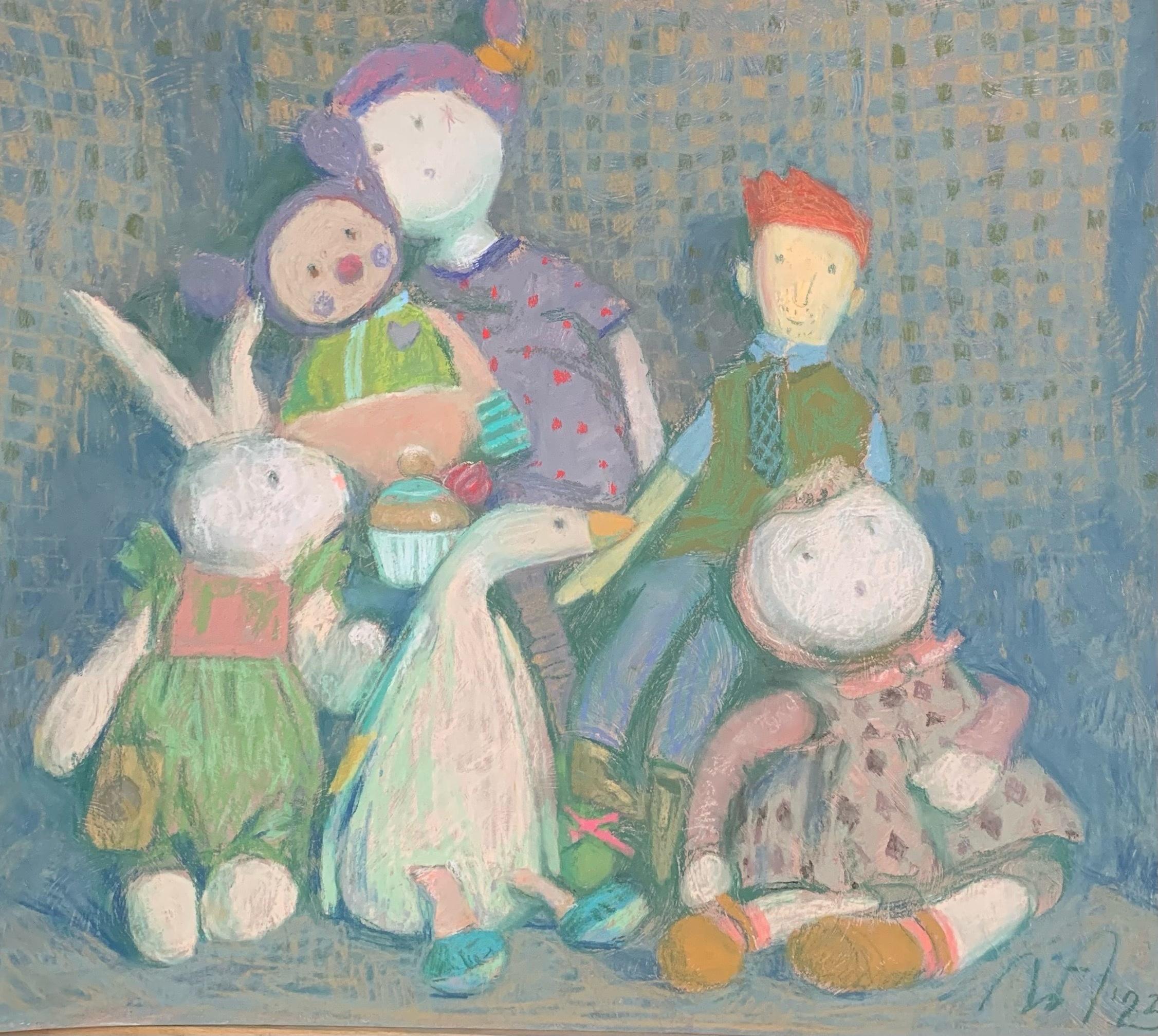  Still life with dolls. Original modern art painting