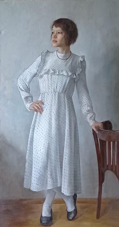 White dress . Original modern art painting