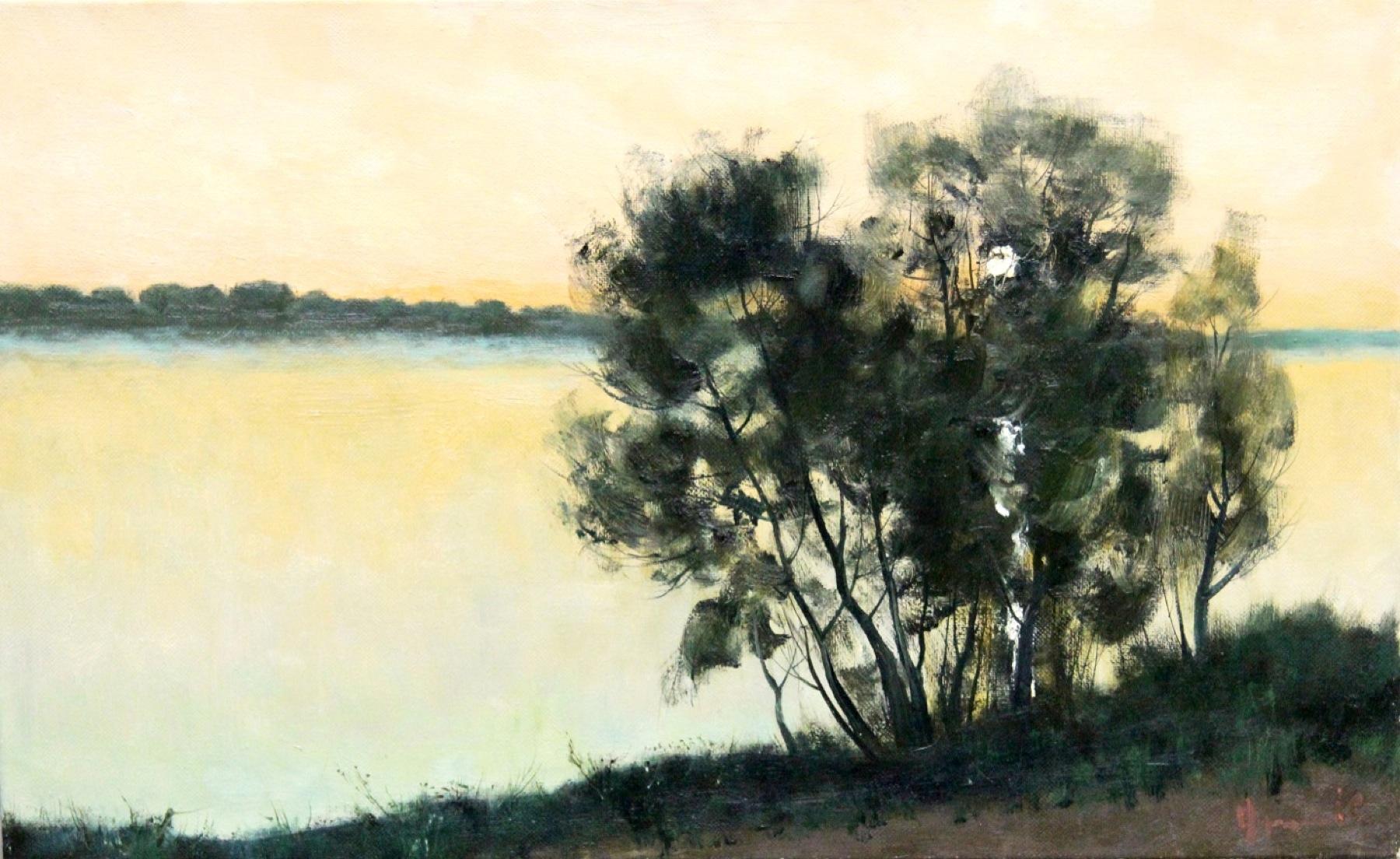 Early sunshine. Original modern art painting