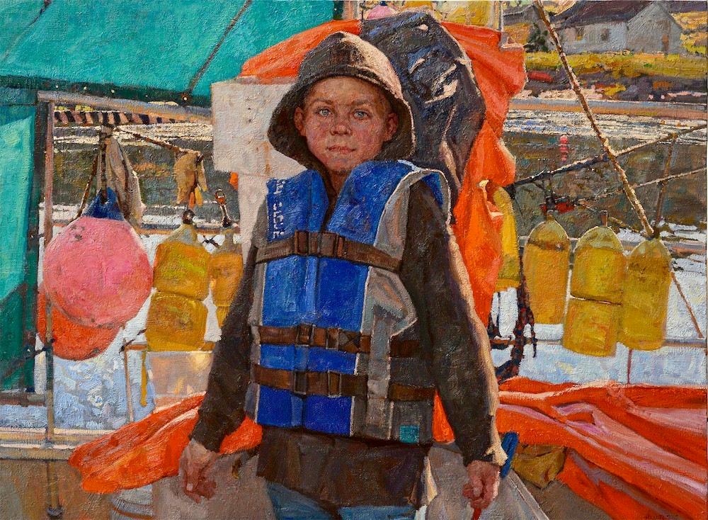 Young seaman . Original modern art painting