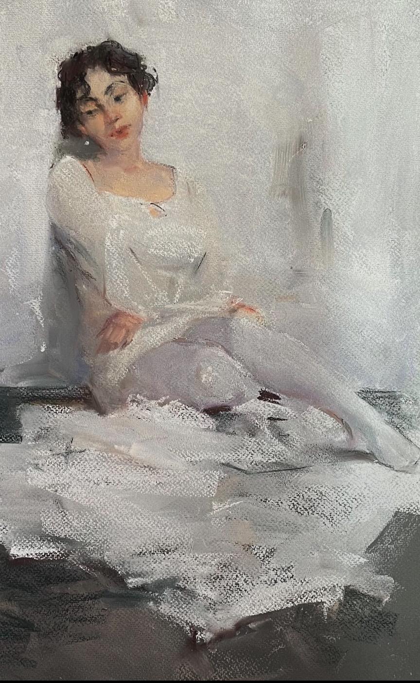 Nastya. White on white. Original modern art painting