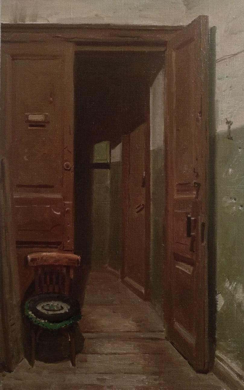 A key of unknown door. Original modern art painting