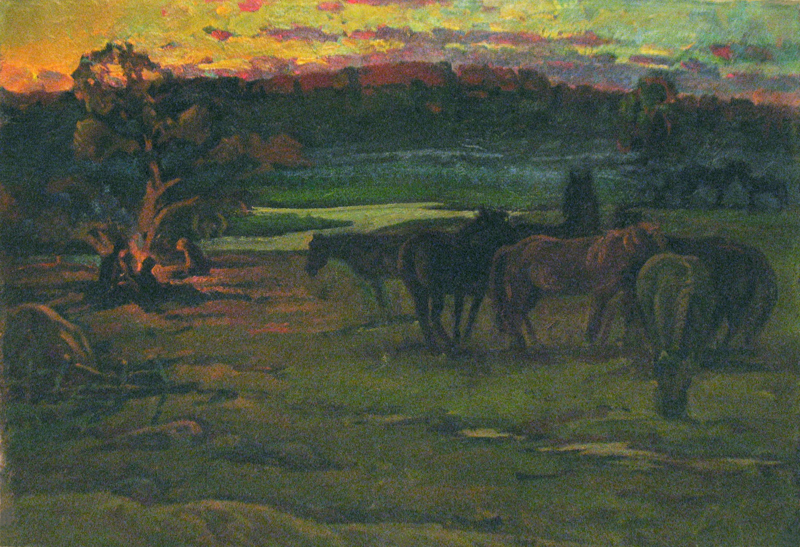 At the dawn. Original modern art painting