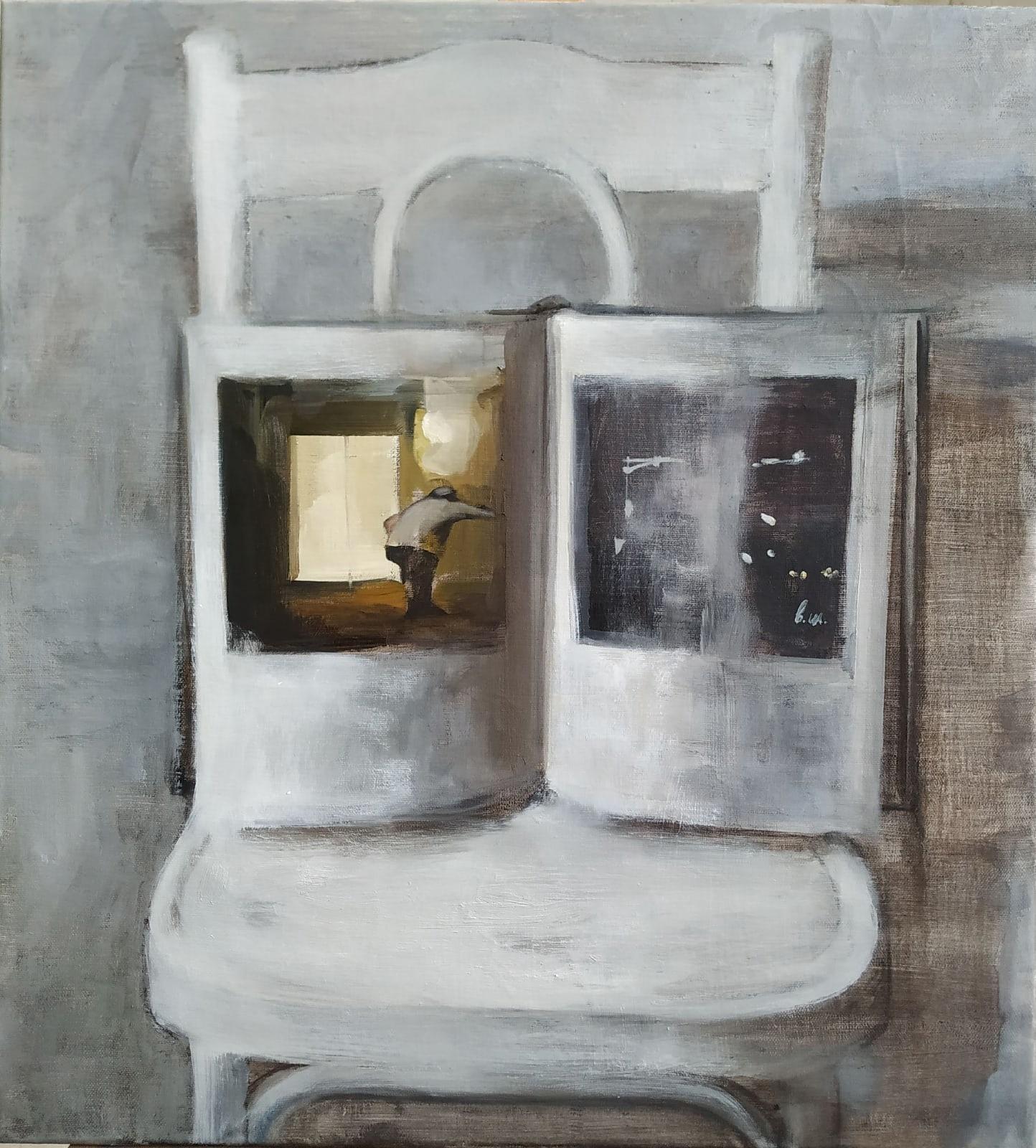 Chair with Shinkarev. Original modern art painting