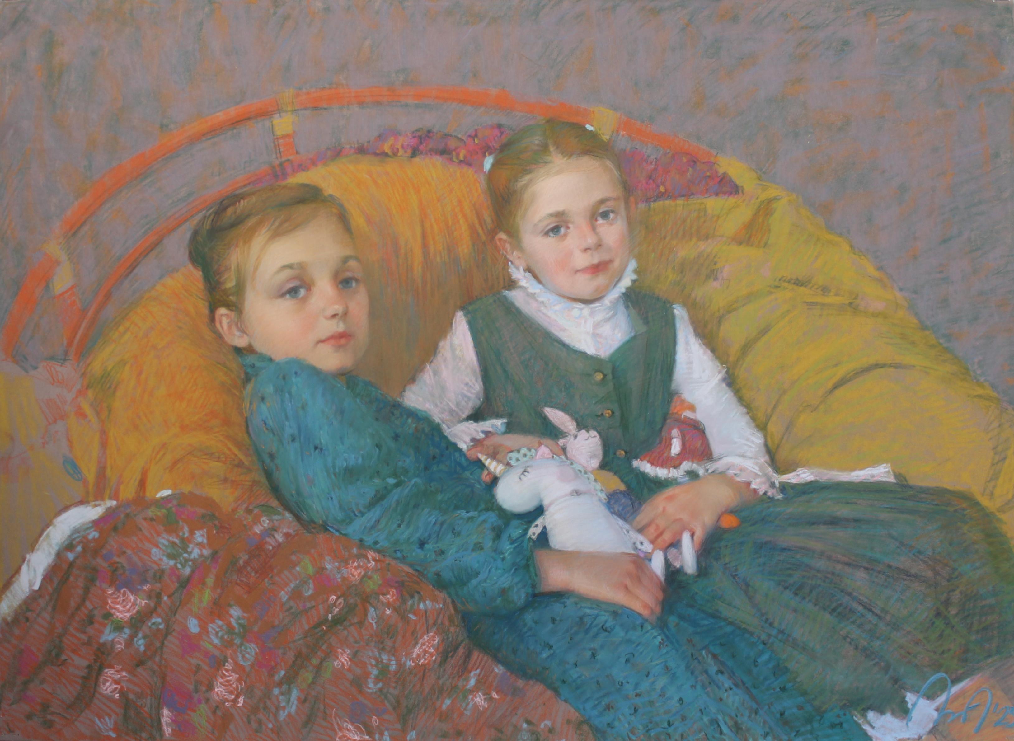 Agnia and Sophie. Original modern art painting