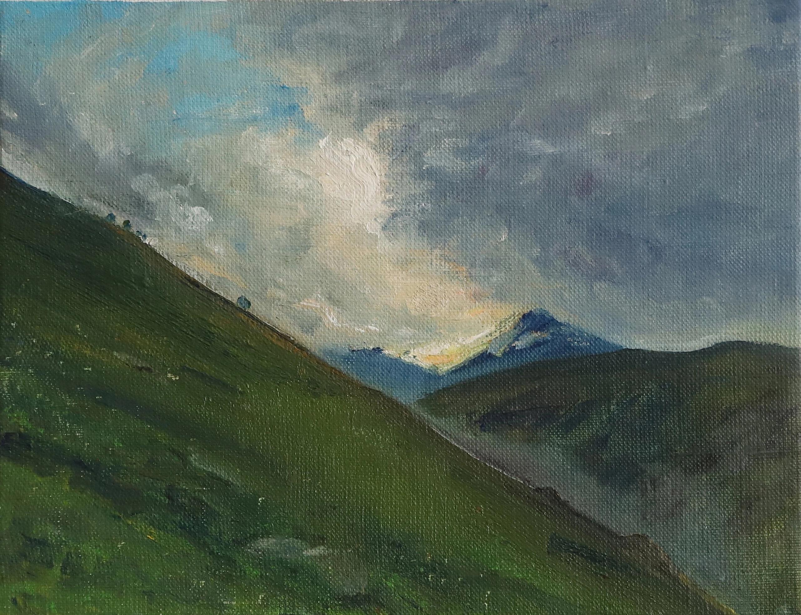 Mountains near the village of Adishi. 2021. Original modern art painting