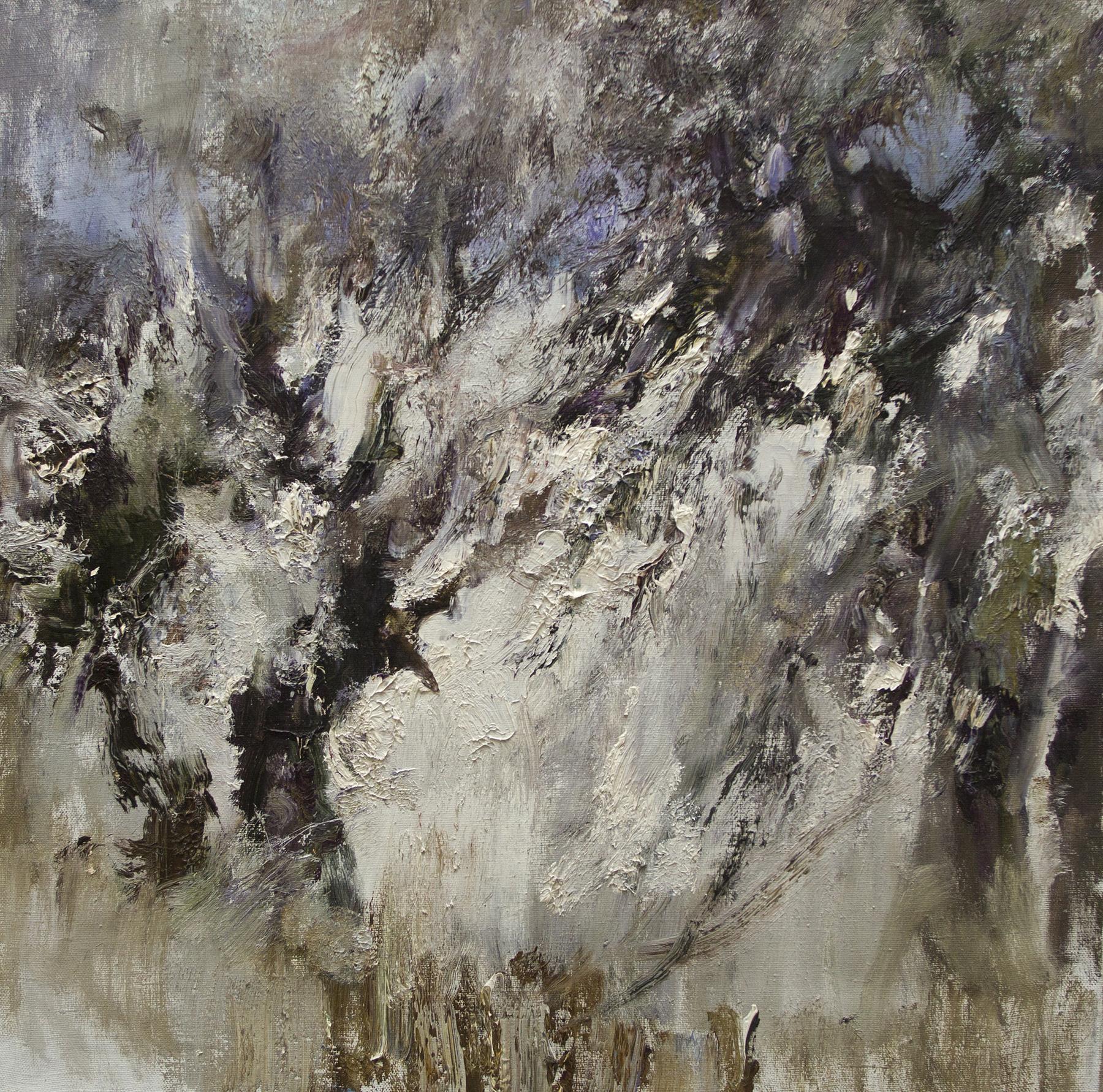 Windy in a forest. Original modern art painting