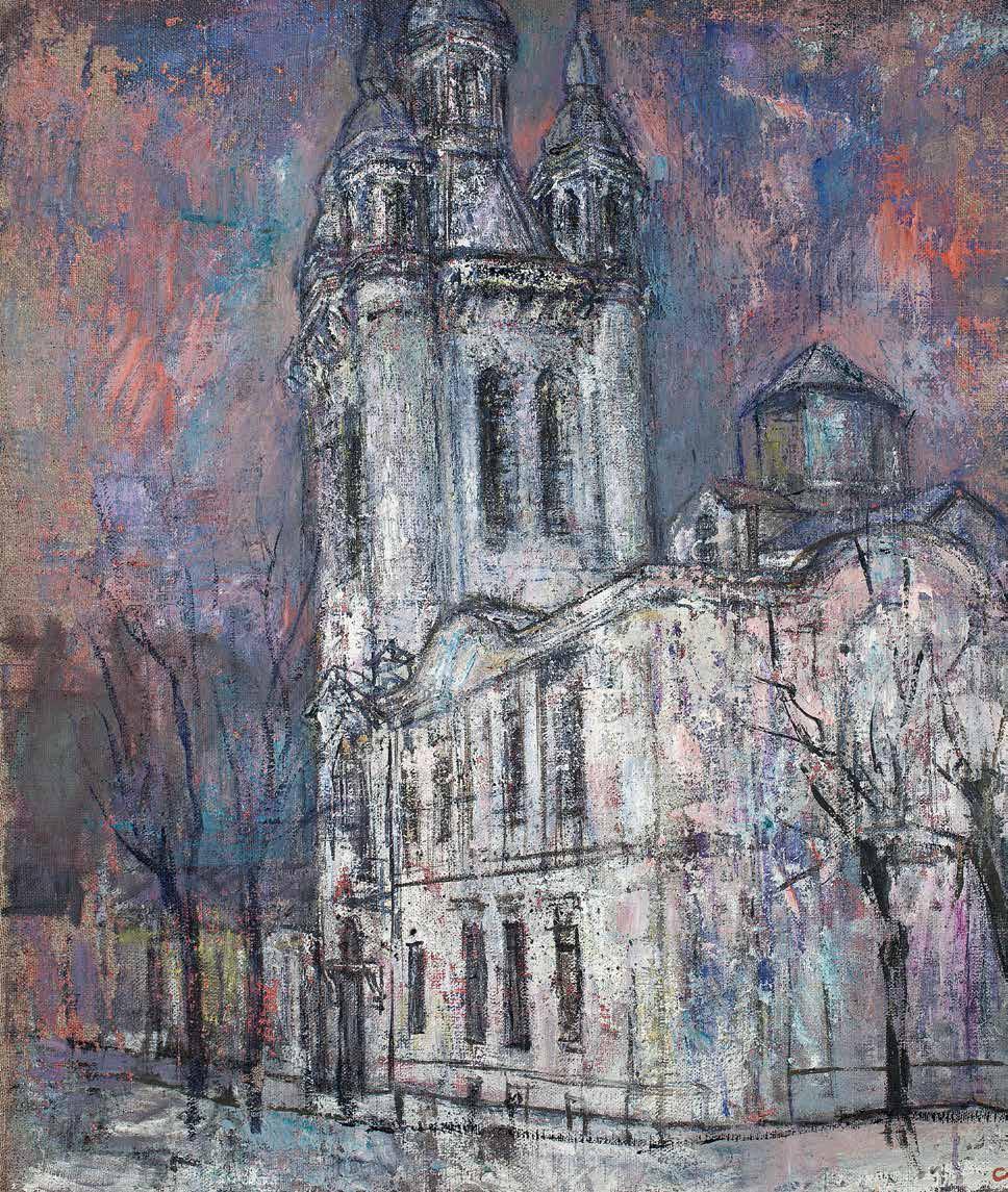 Lvov. Cathedral, 1992. Original modern art painting