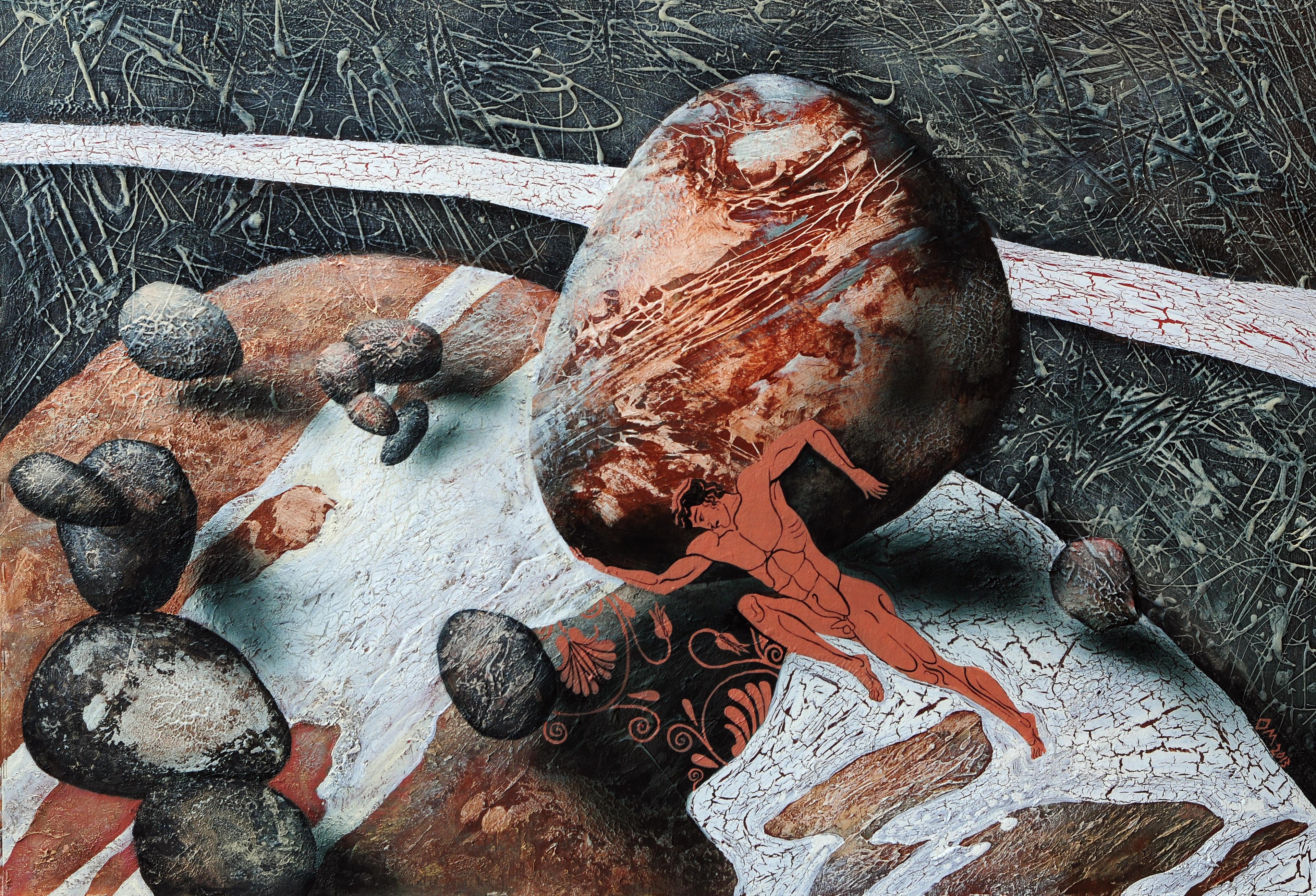 Sisyphus. Original modern art painting