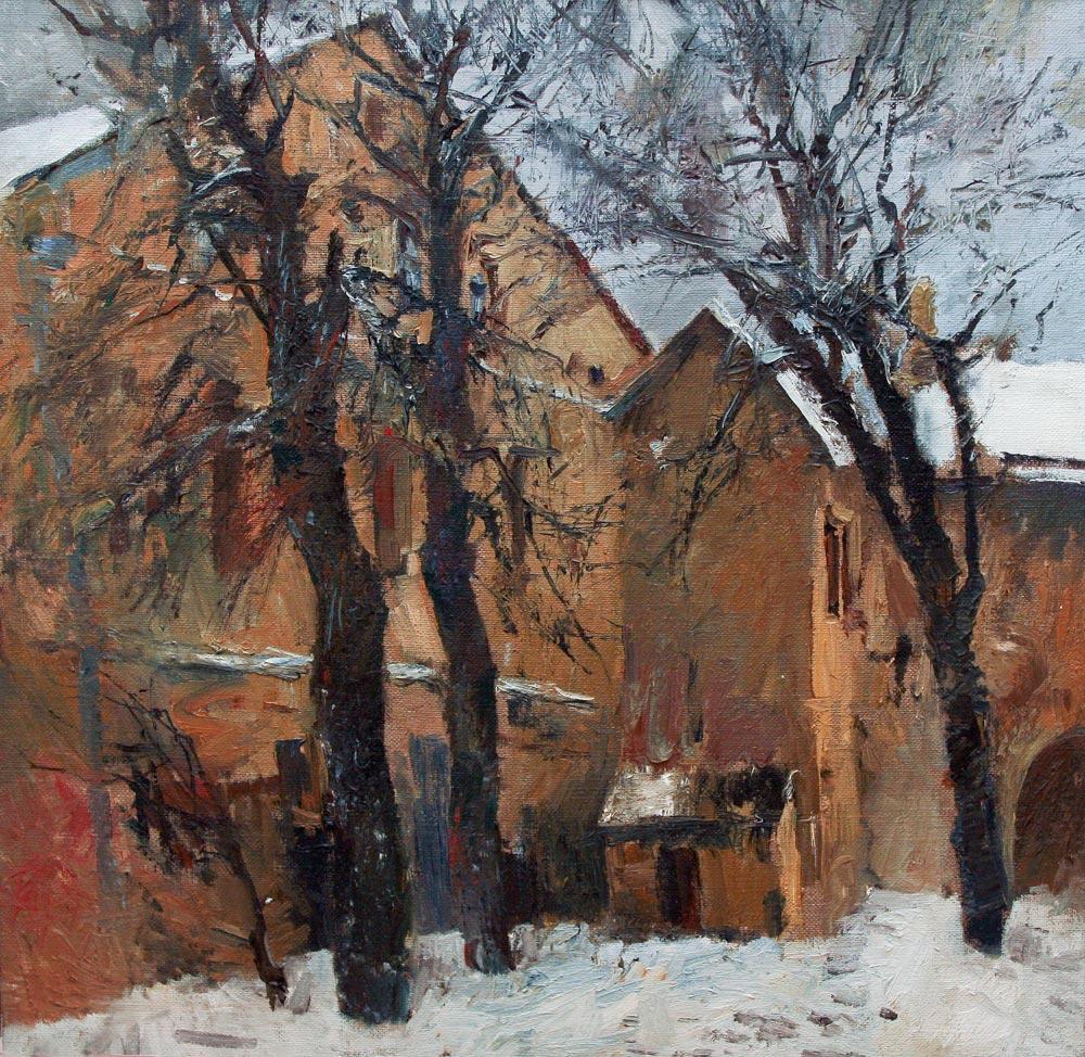 Saint-Petersburg yard. Original modern art painting
