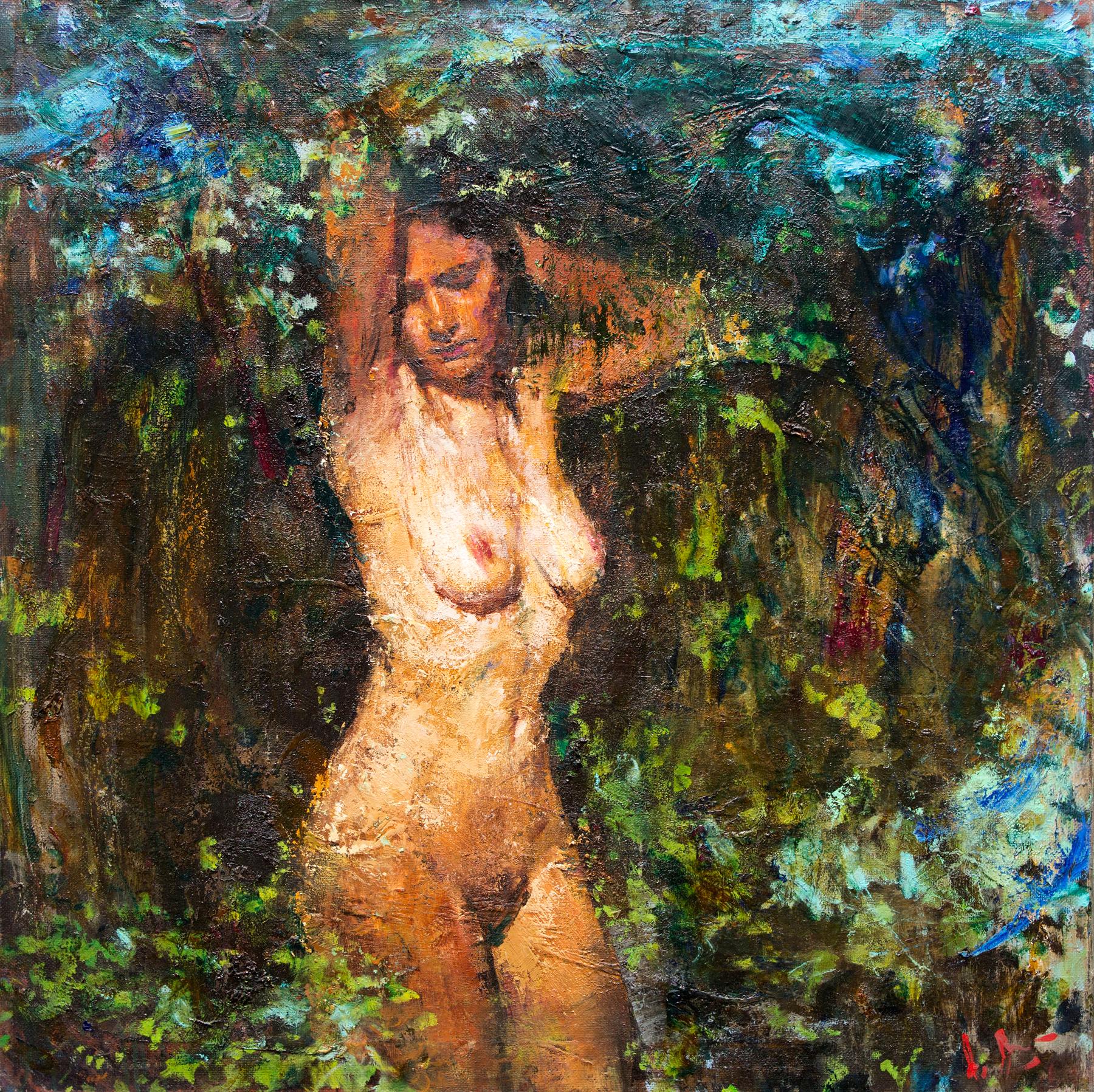 森林中的裸体. Original modern art painting