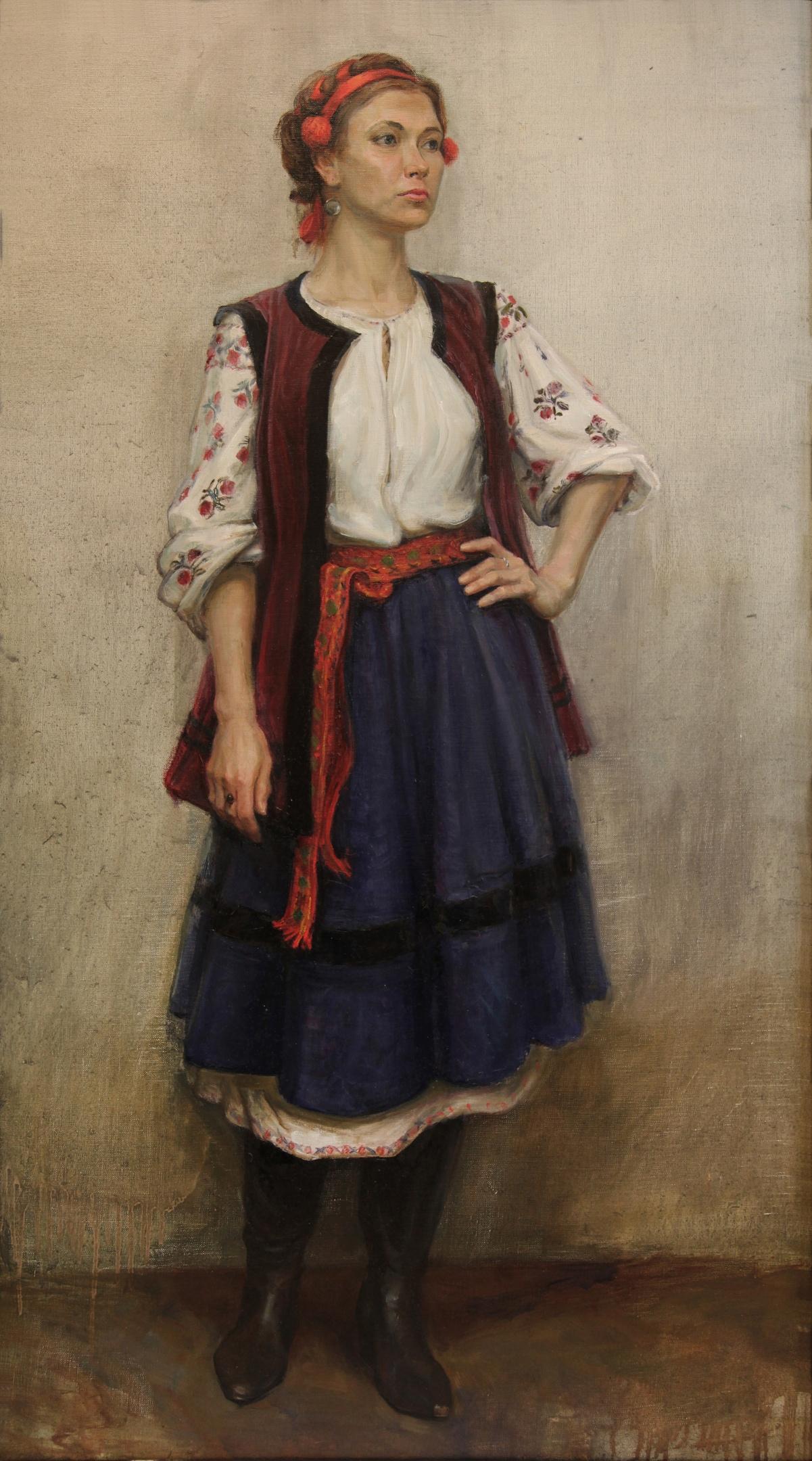 Ukrainian girl. 2019. Original modern art painting