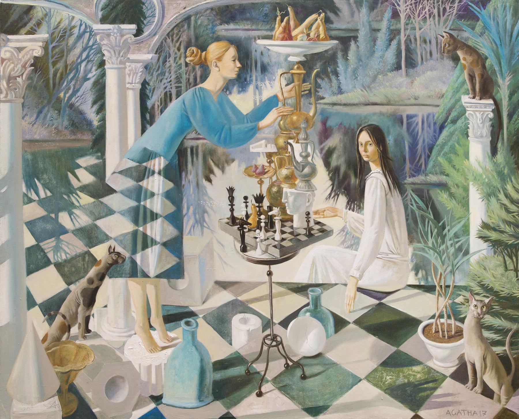 Chess. Original modern art painting