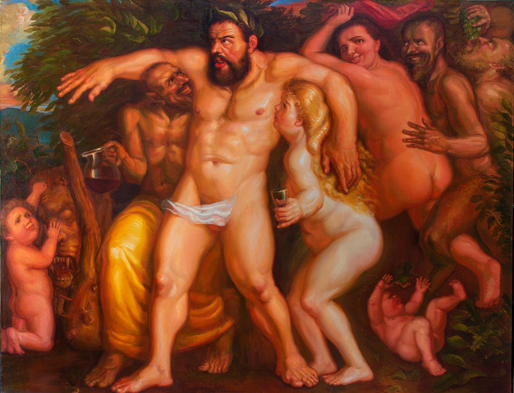 Drunken Hercules. Original modern art painting