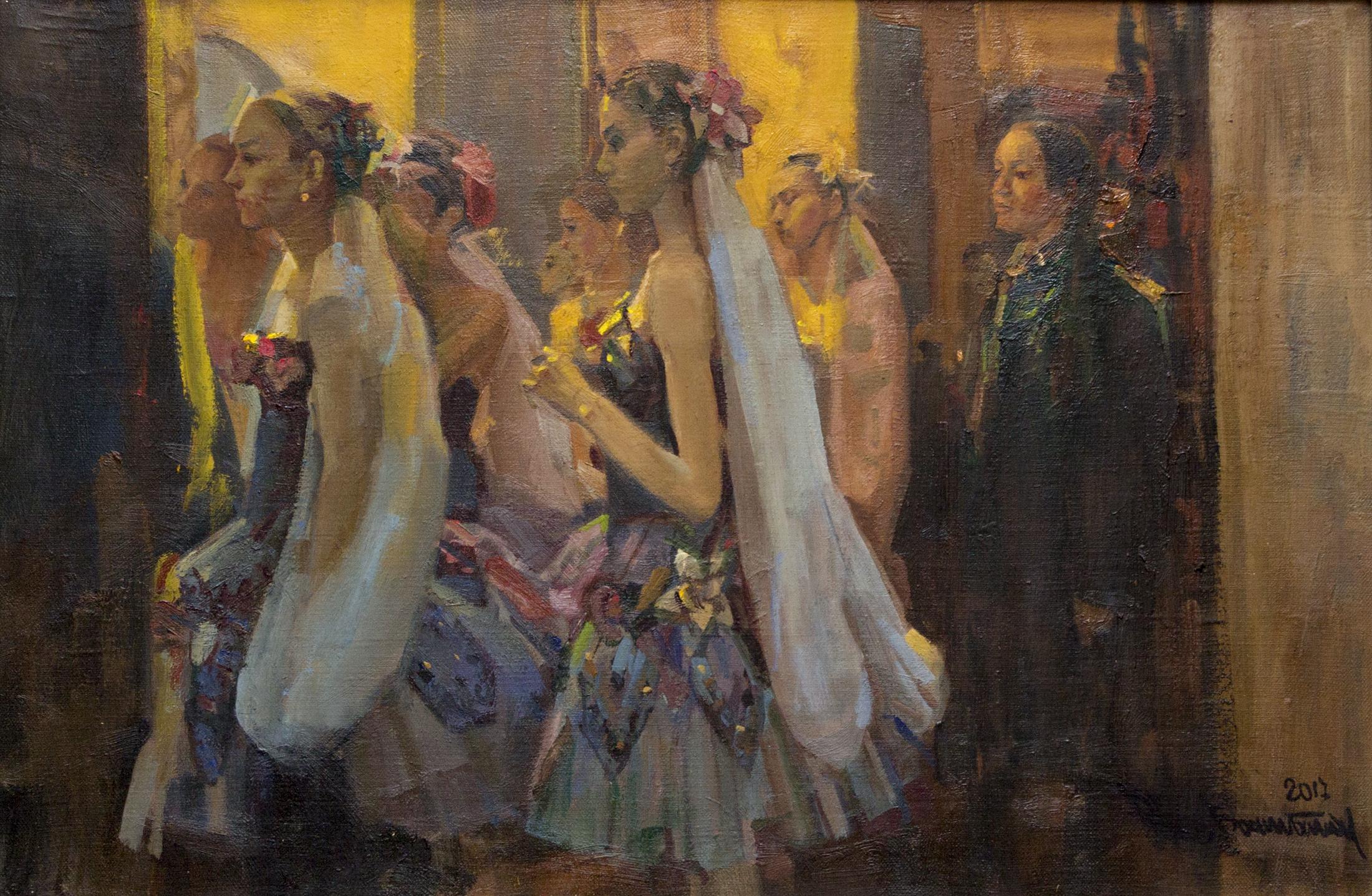 Before premiere.  Students of A. Vaganova academy E. Kuzmicheva, D Ionova. Original modern art painting