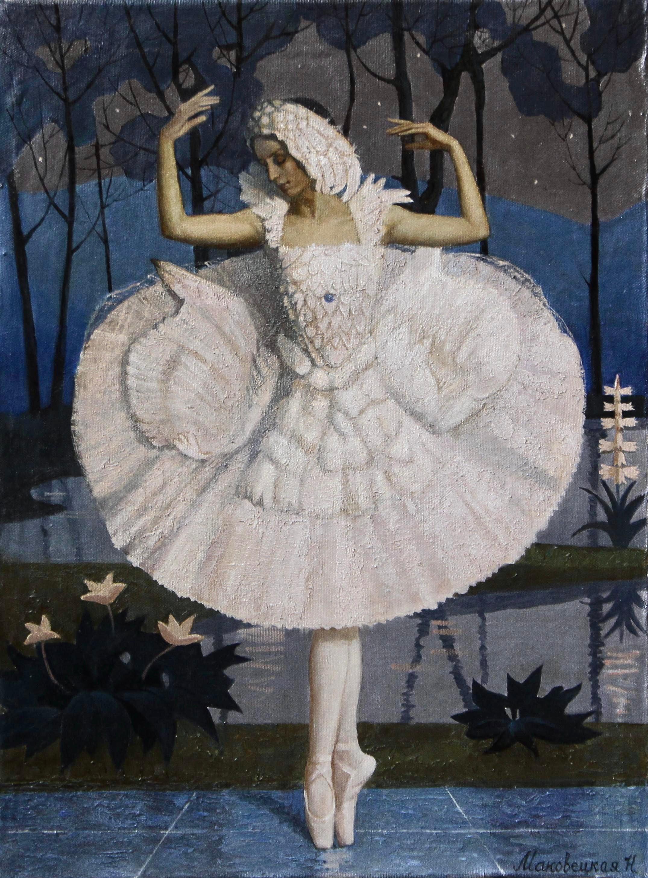 “Swan Lake ballet".  Anna Pavlova. . Original modern art painting
