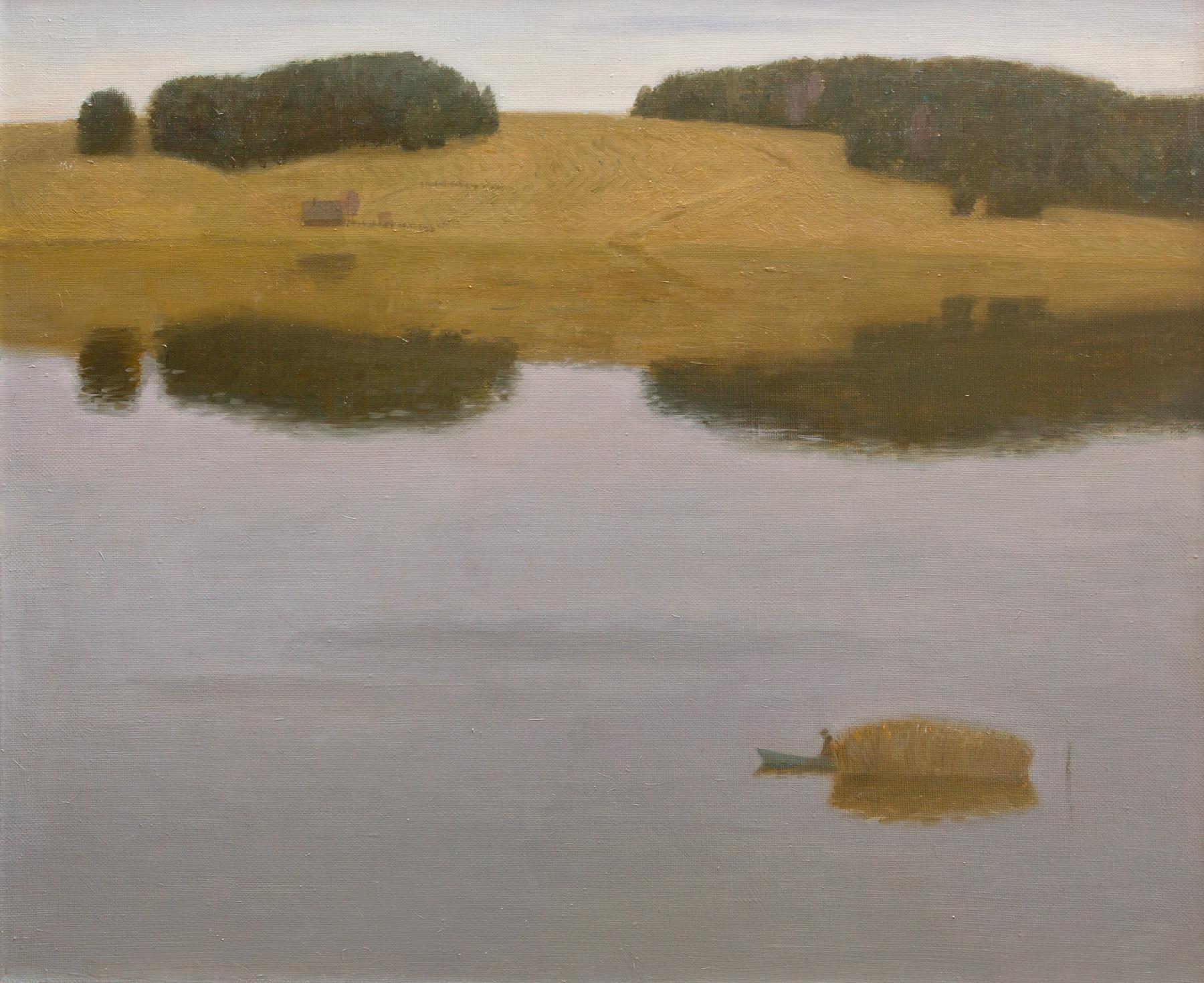 осеннее озеро. Original modern art painting