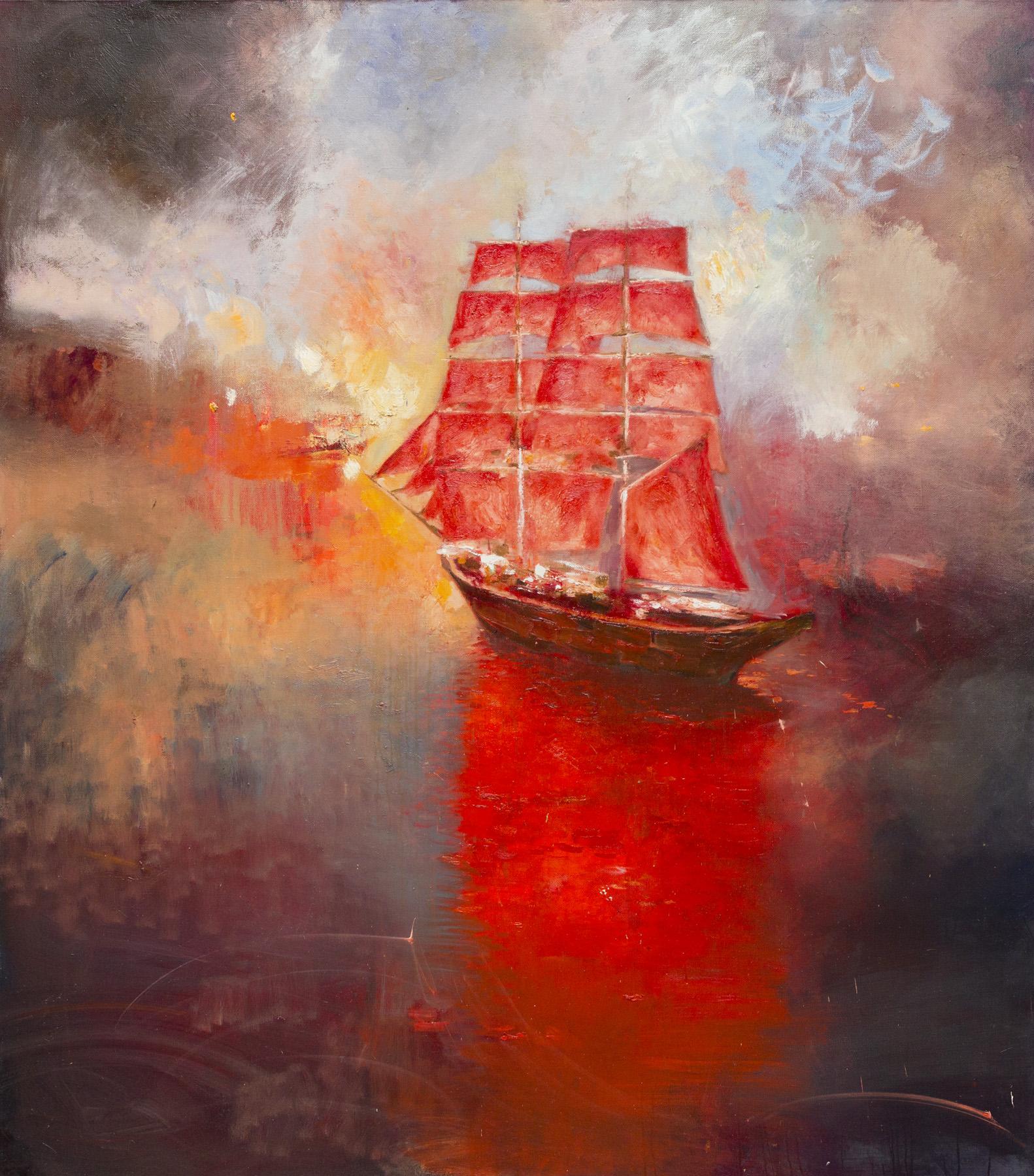 Scarlet Sails. Original modern art painting