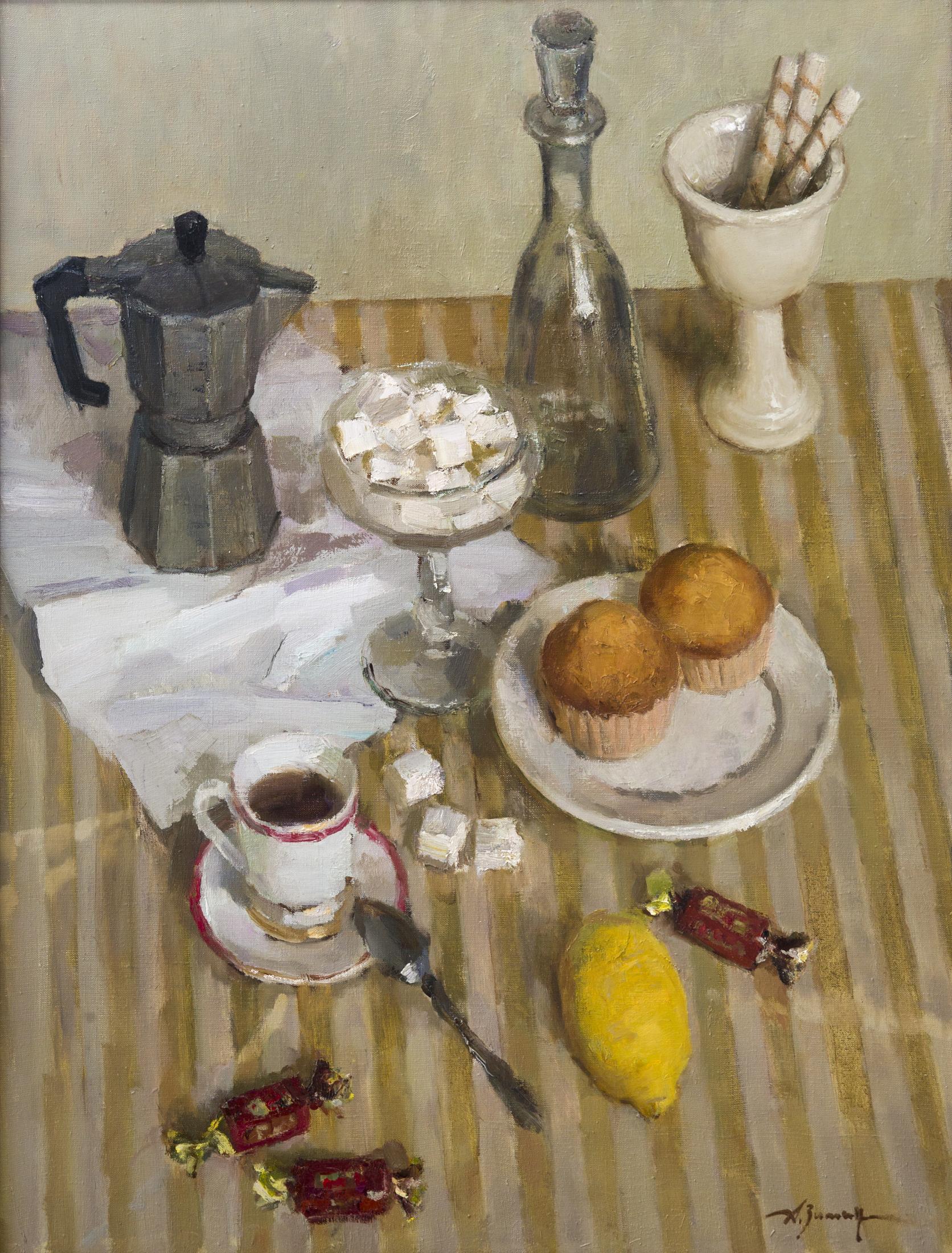 Coffee break. Original modern art painting