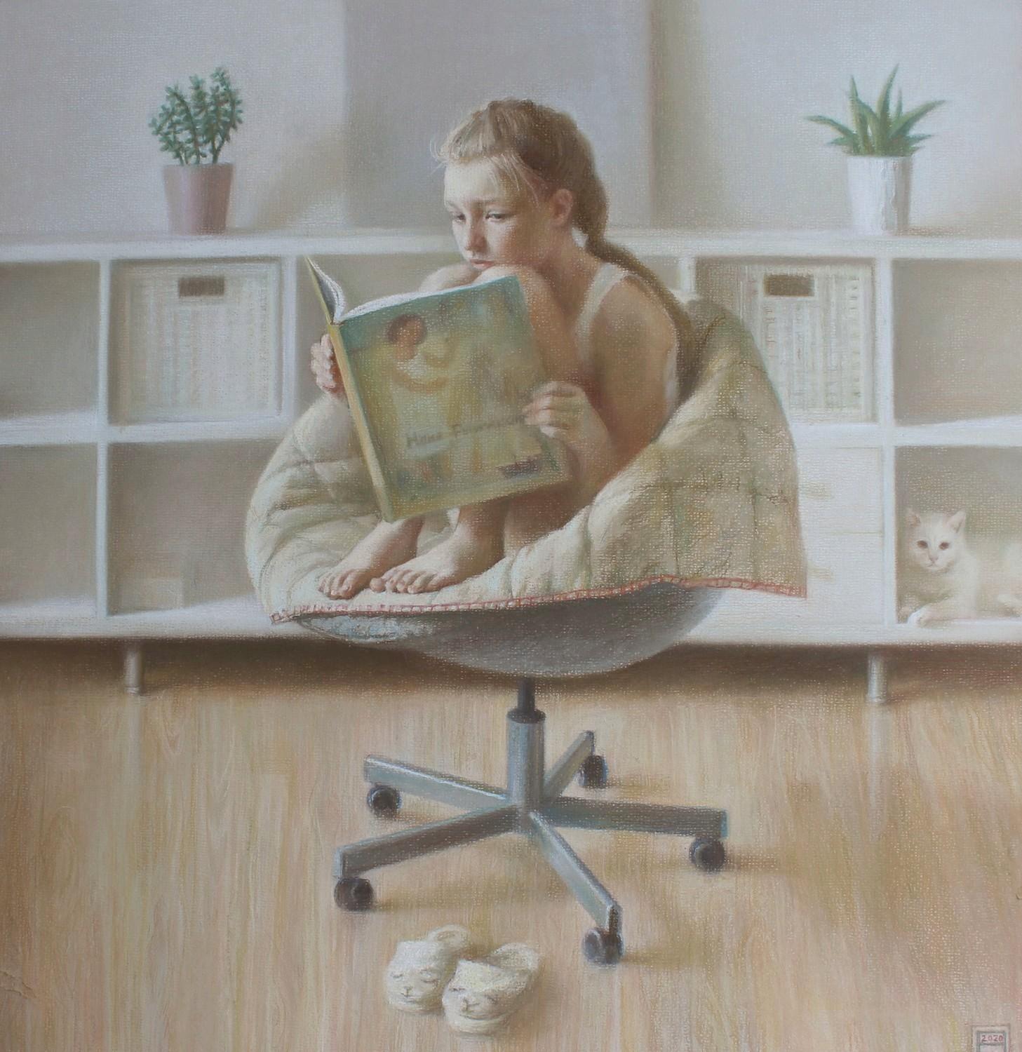 Barbara in the chair. Original modern art painting