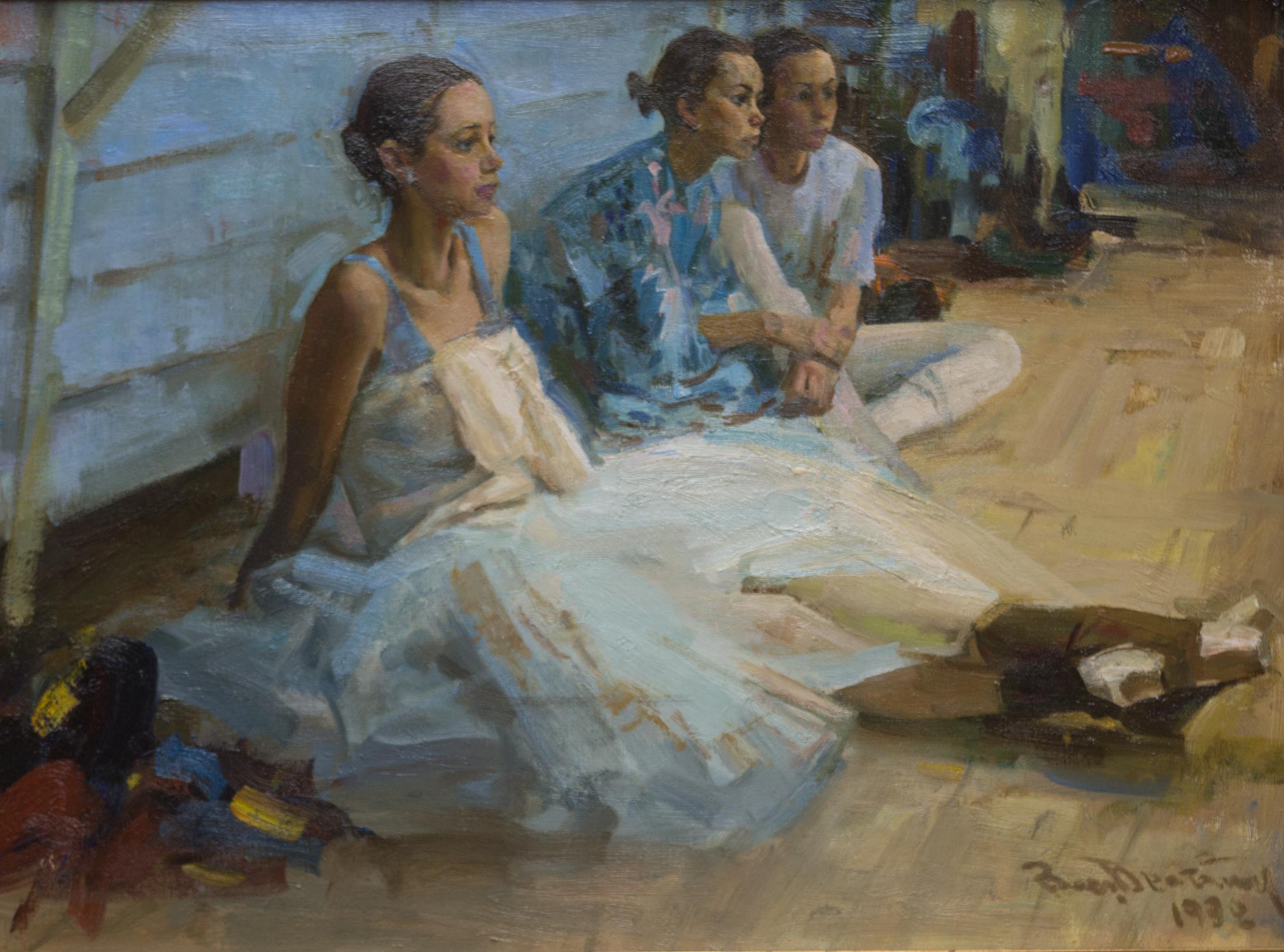 At the ballet class. Dancer J. Ayupova. Original modern art painting
