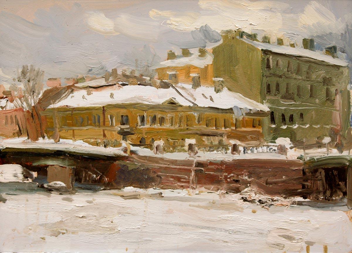 Krukov kanal. Original modern art painting