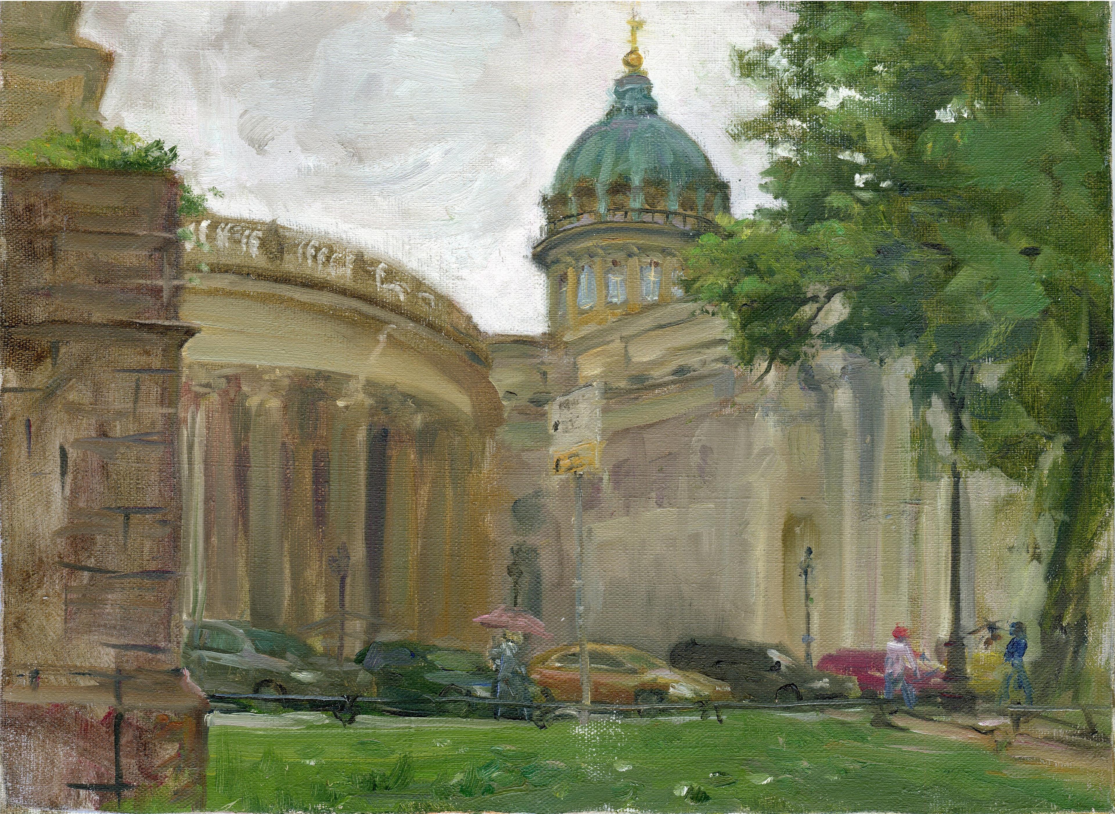 Купола казанского собора. Original modern art painting