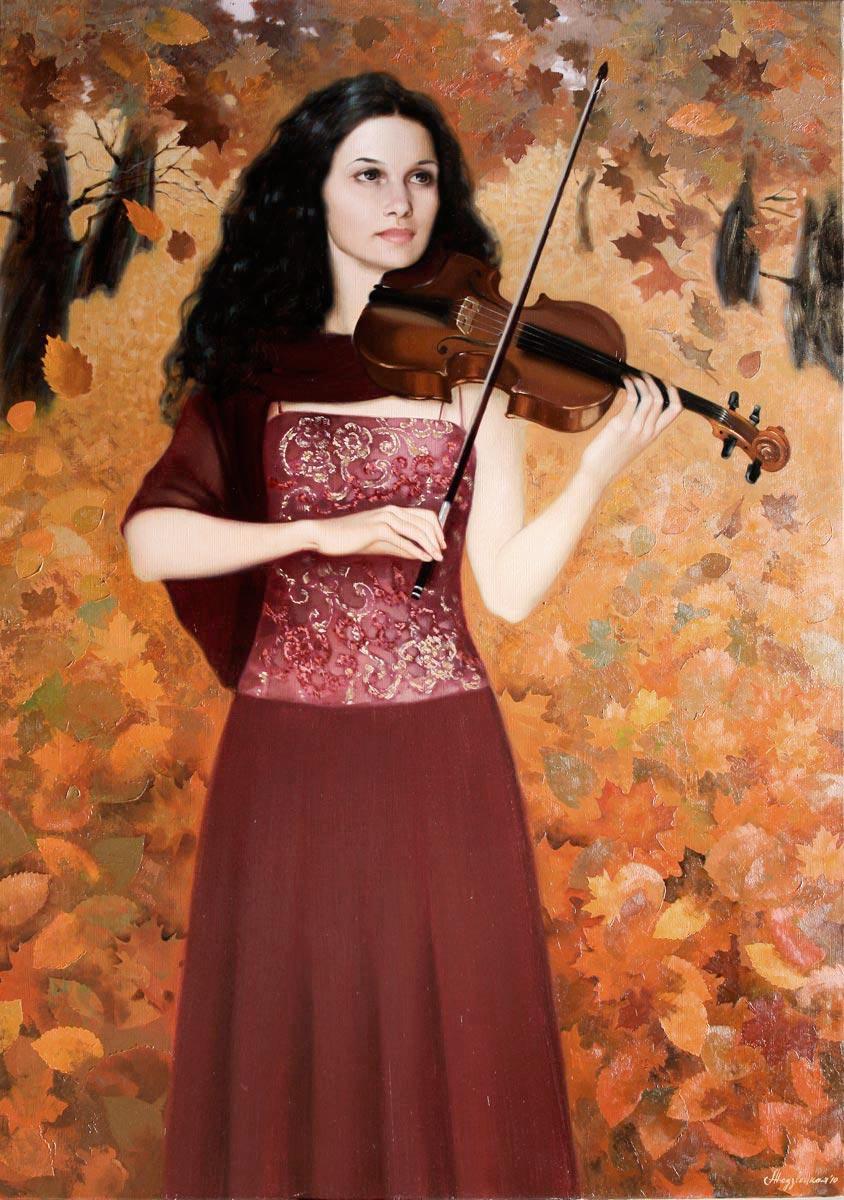 Autumn melody. Original modern art painting