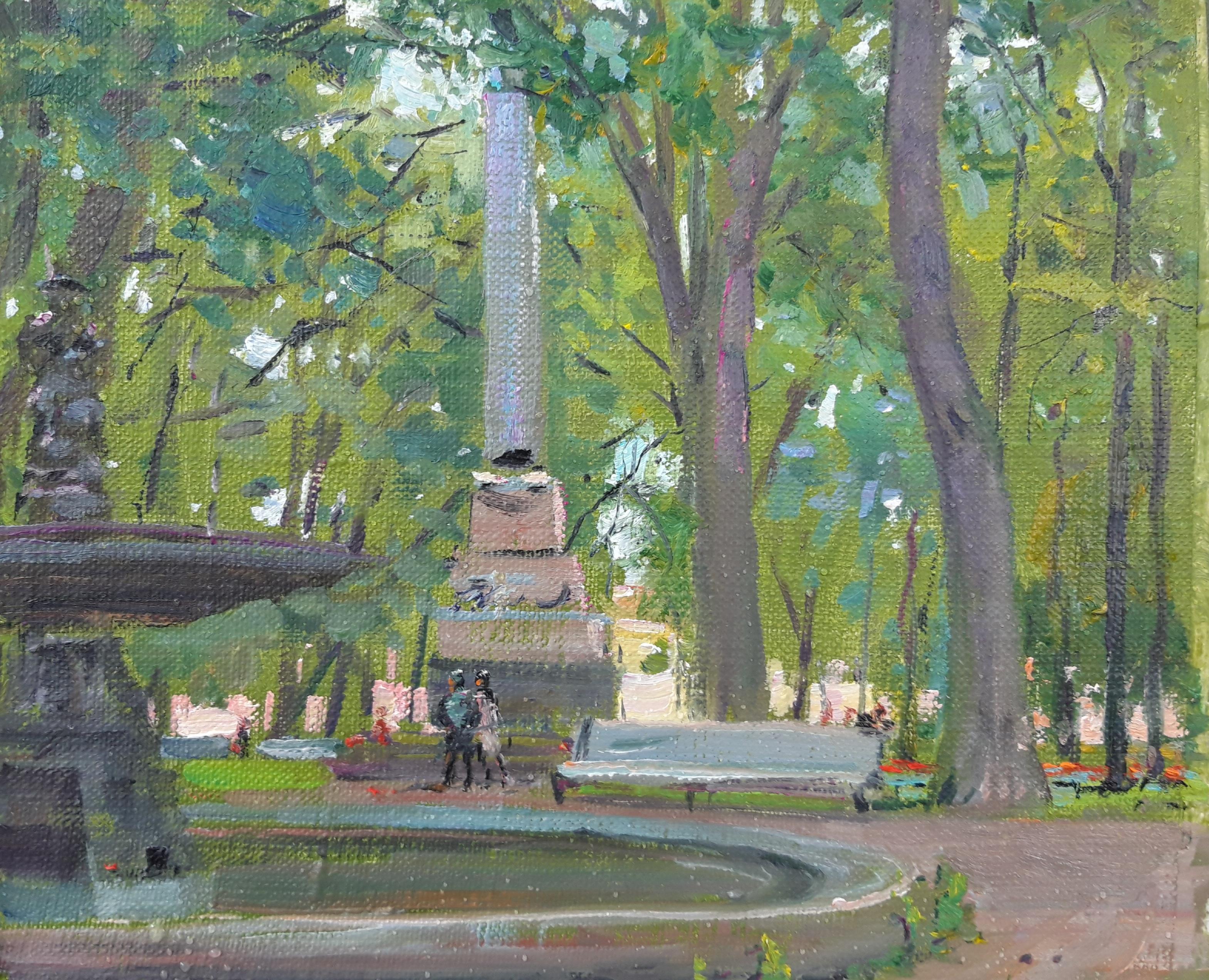 Rumyantsevsky Garden. Original modern art painting